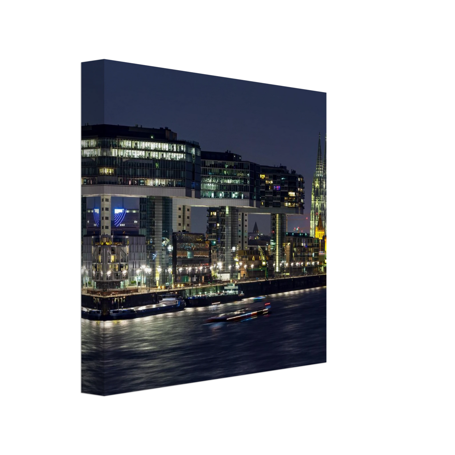 Wandbild koelner skyline bei nacht modernes stadtbild fuer ihr zuhause in vielen groessen