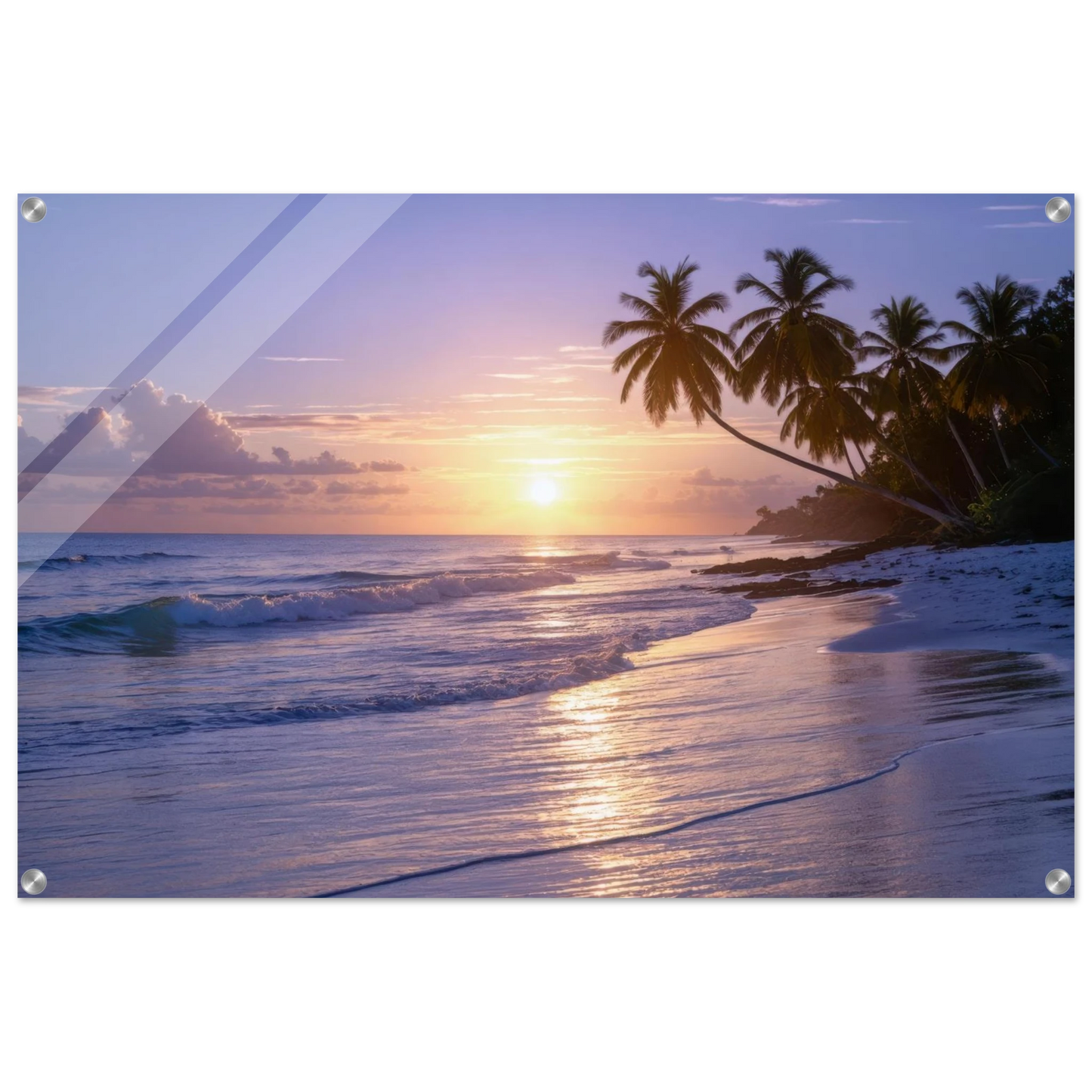 Wandbild karibischer traumstrand magischer sonnenuntergang