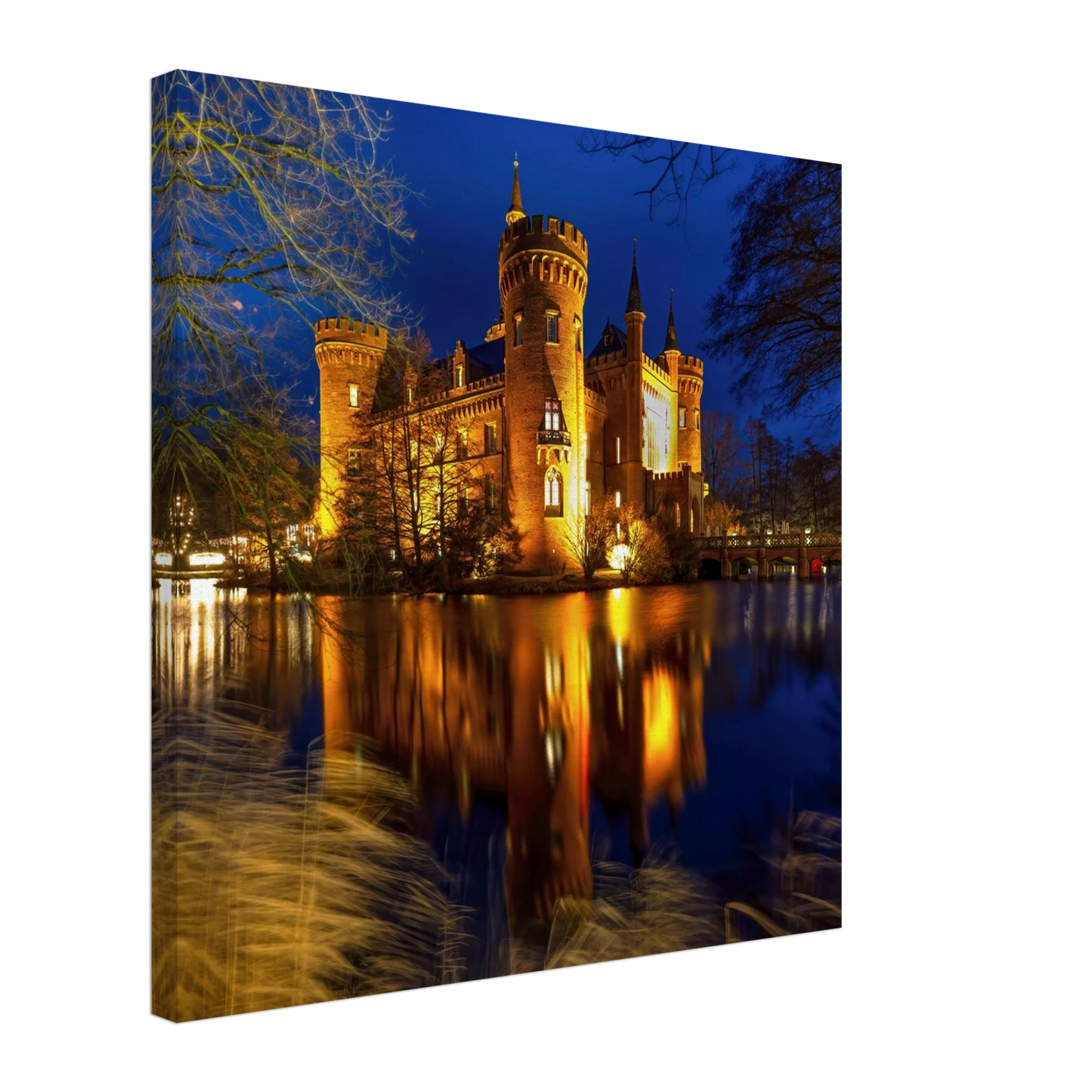 Wandbild schimmerndes schloss bei nacht eine maerchenhafte kulisse in verschiedenen groessen
