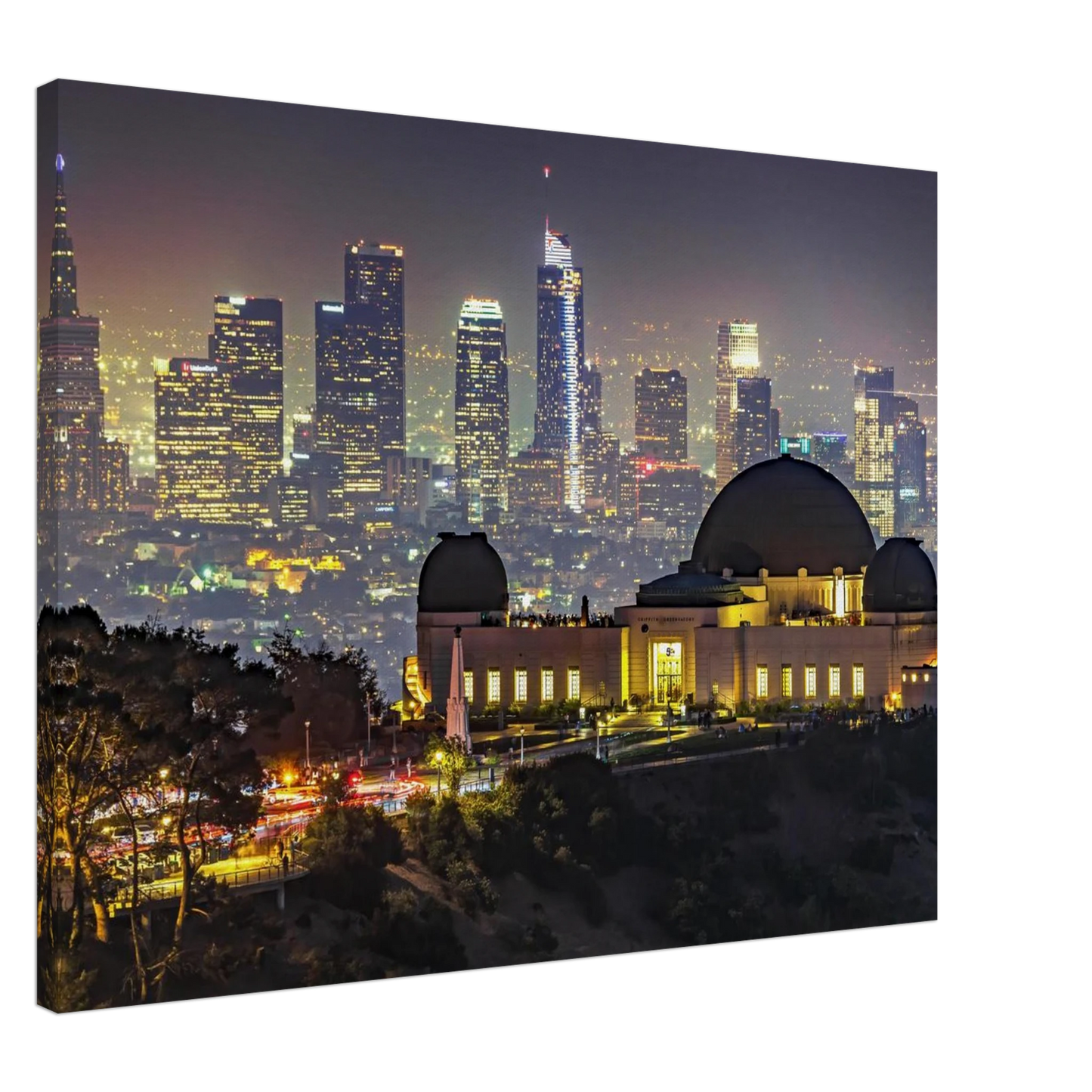 Wandbild los angeles nachthimmel griffith observatorium mit stadtpanorama erlebe das leuchten der stadt