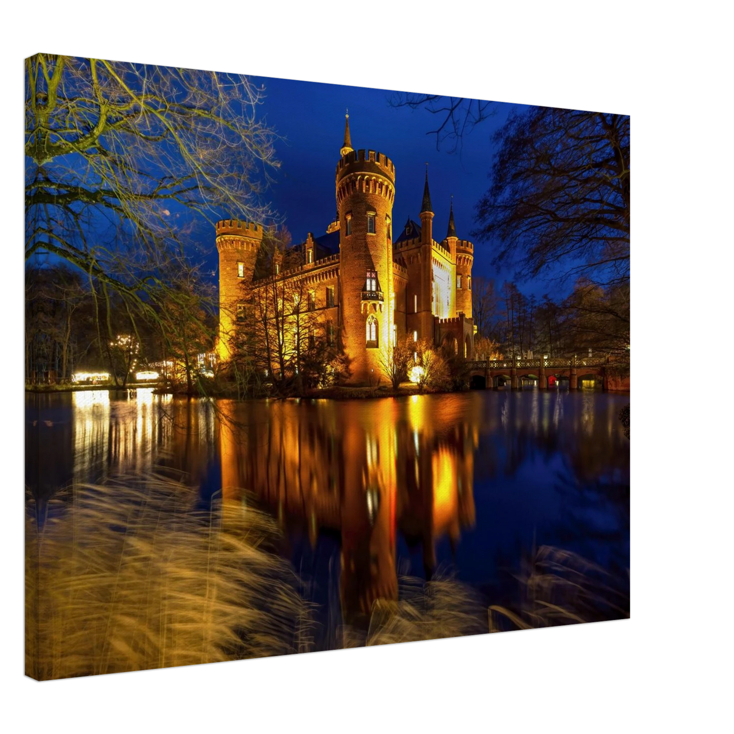 Wandbild schimmerndes schloss bei nacht eine maerchenhafte kulisse in verschiedenen groessen
