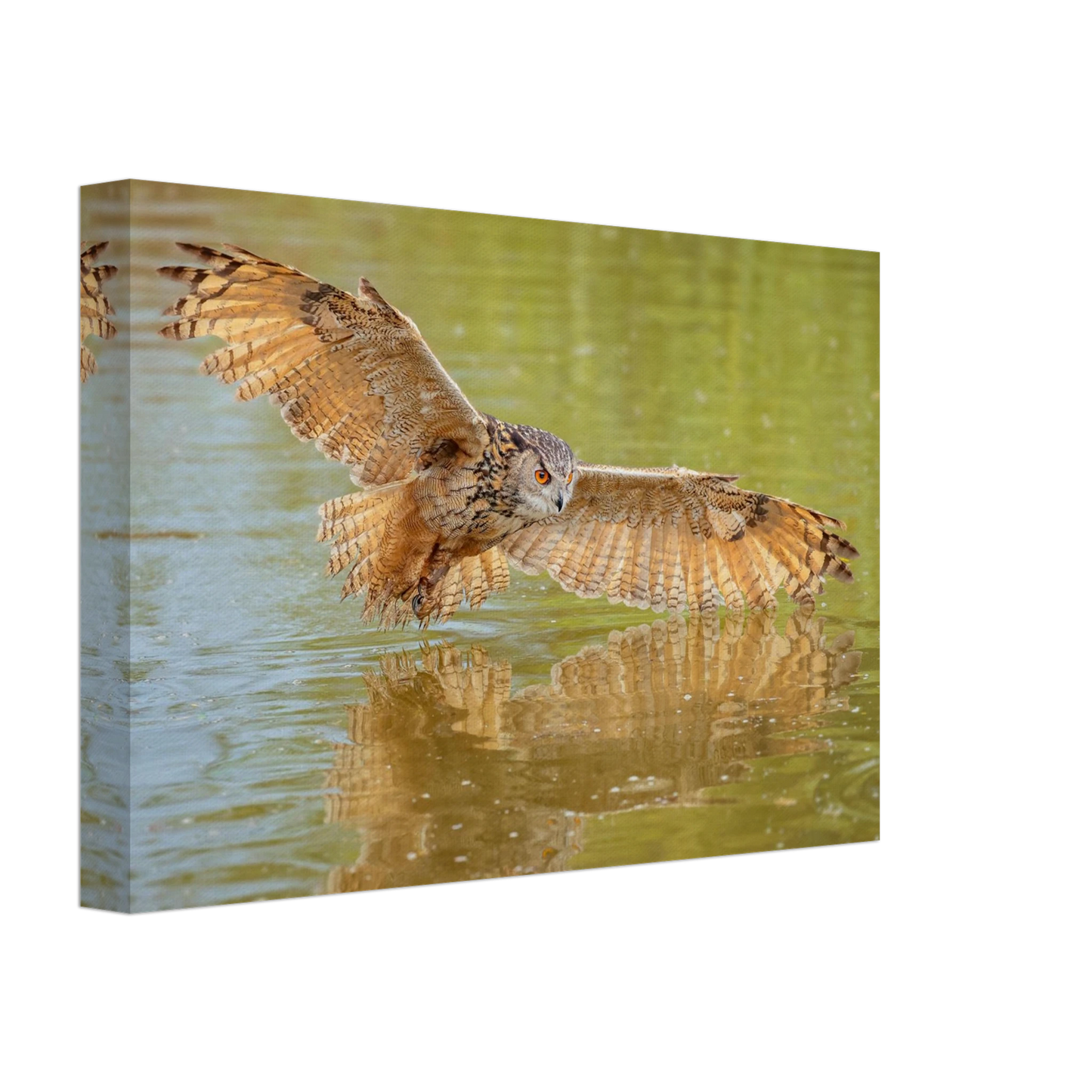 Wandbild majestaetischer uhu im jagdflug atemberaubende wildtierkunst in verschiedenen groessen