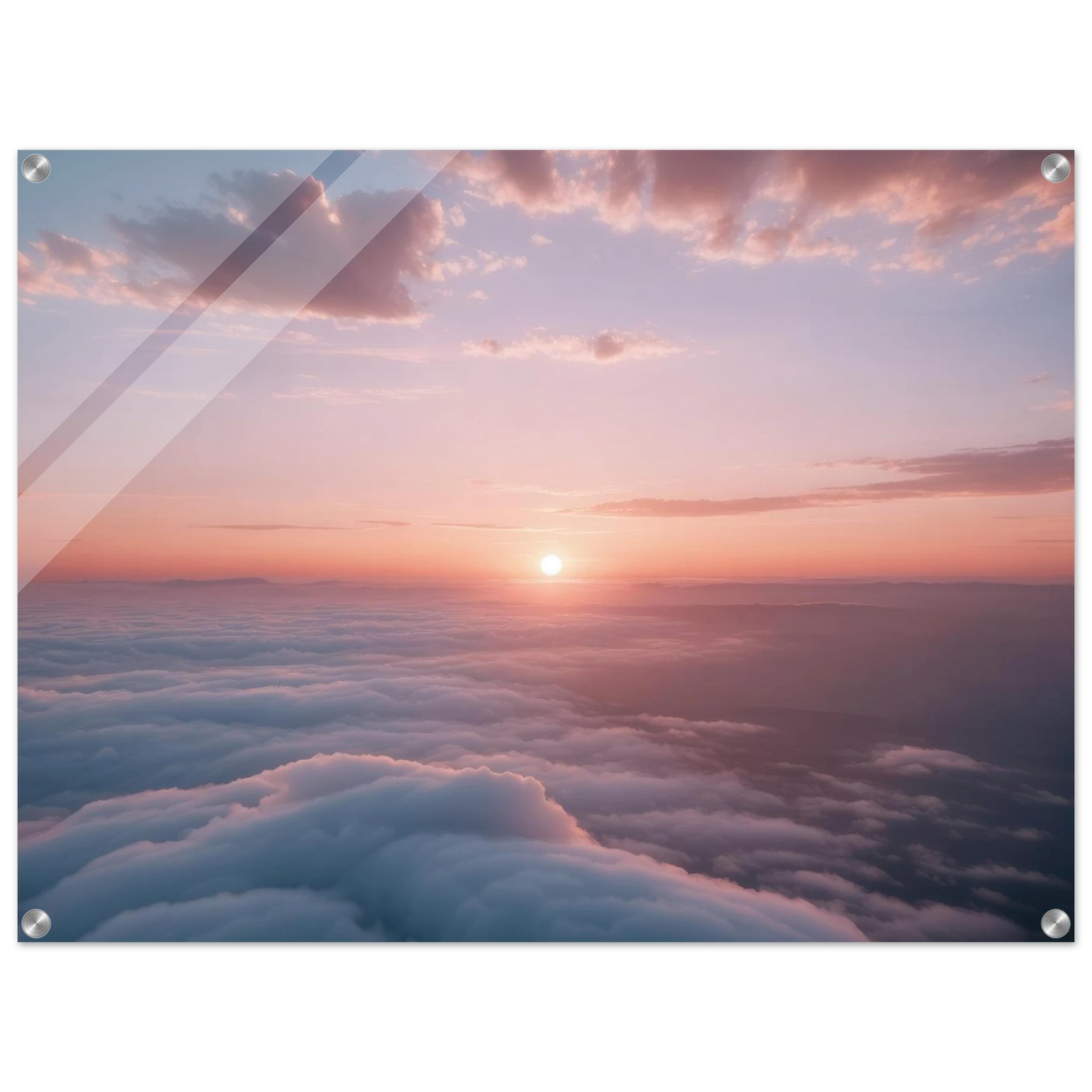 Wandbild sonnenaufgang ueber den wolken ein traumhaftes wandbild in sanften pastelltoenen