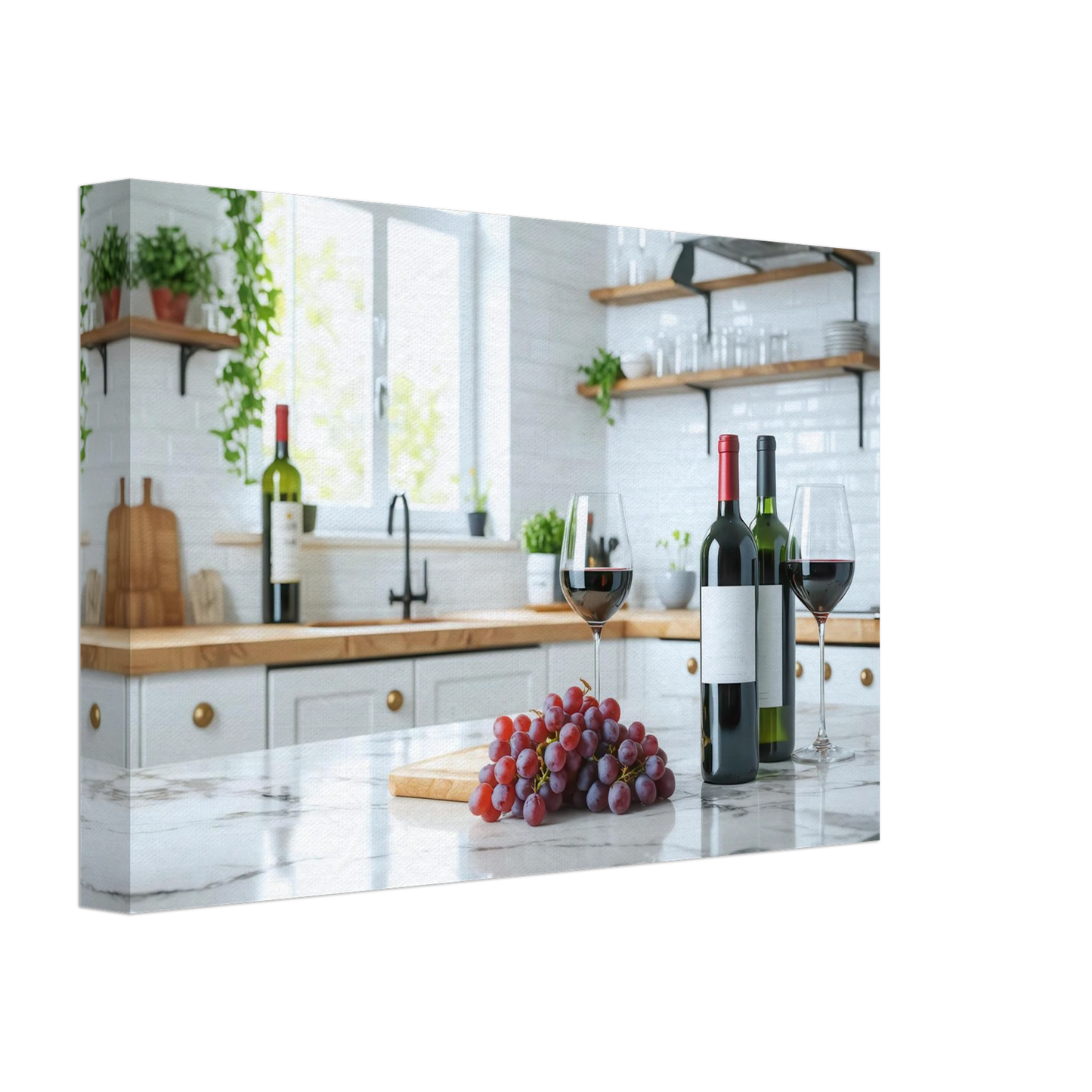 Wandbild wein trauben elegantes kuechenambiente fuer ihr zuhause