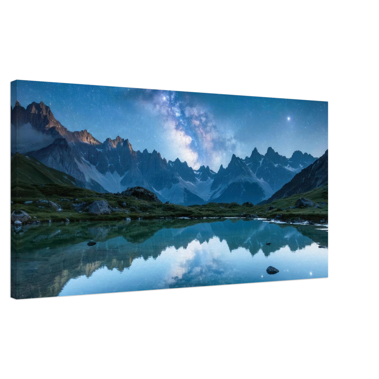 Wandbild himmlische bergspiegelung majestic milky way reflected in alpine lake your choice of sizes