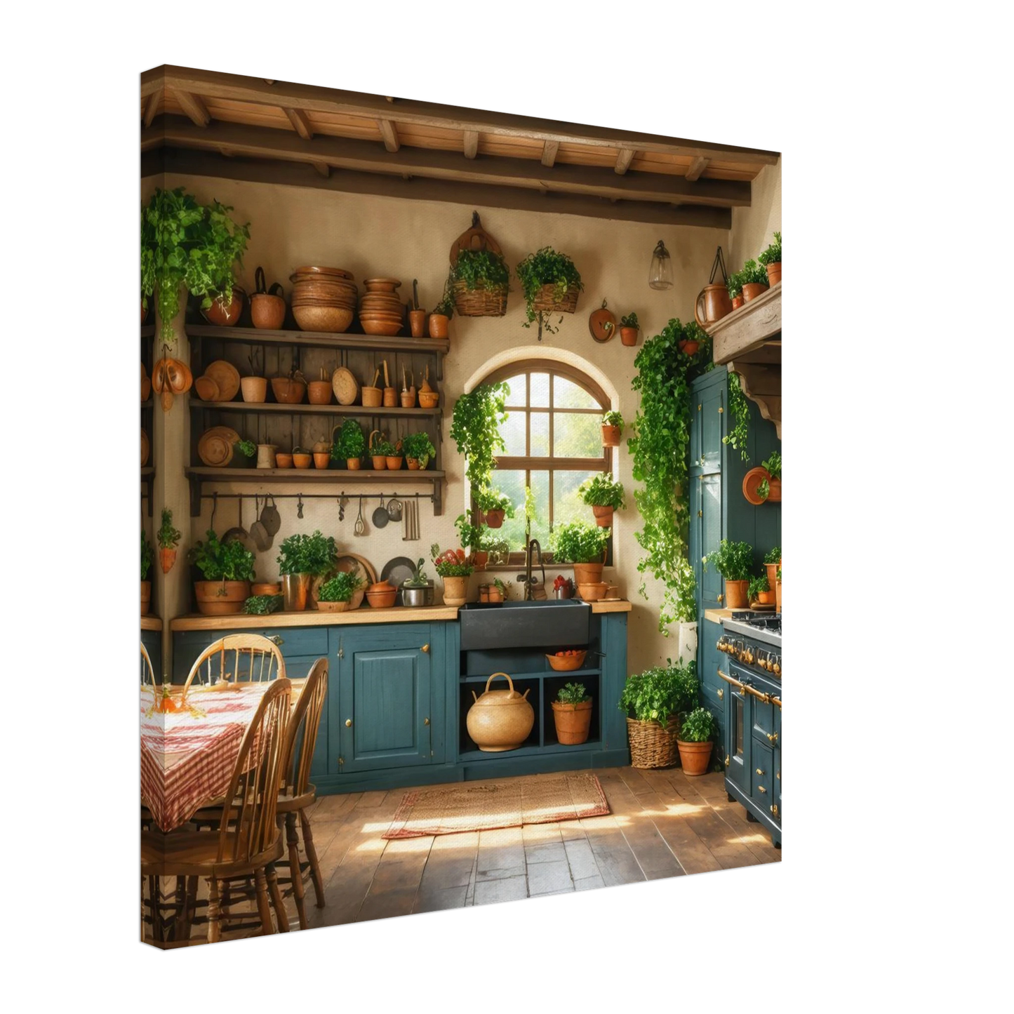 Wandbild rustikale kuechenidylle sonniges landhaus flair fuer ihr zuhause