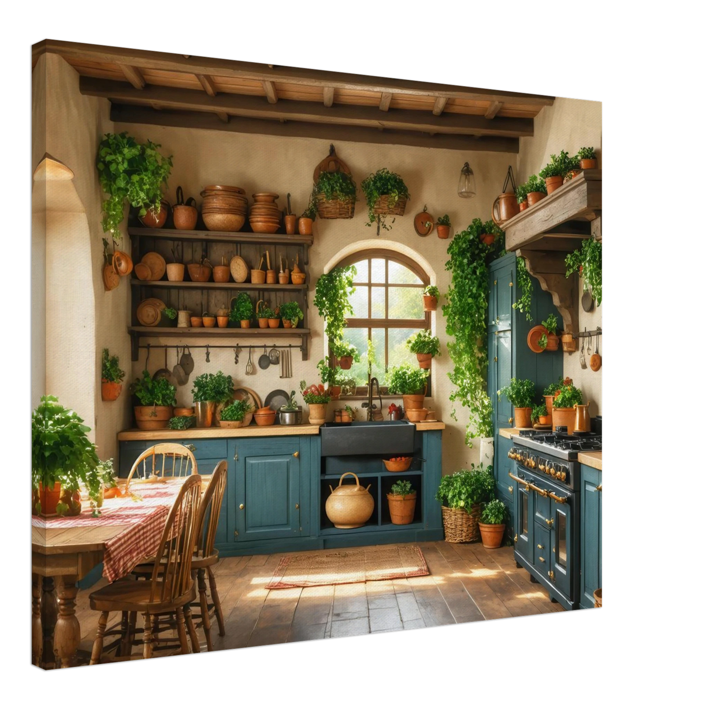 Wandbild rustikale kuechenidylle sonniges landhaus flair fuer ihr zuhause