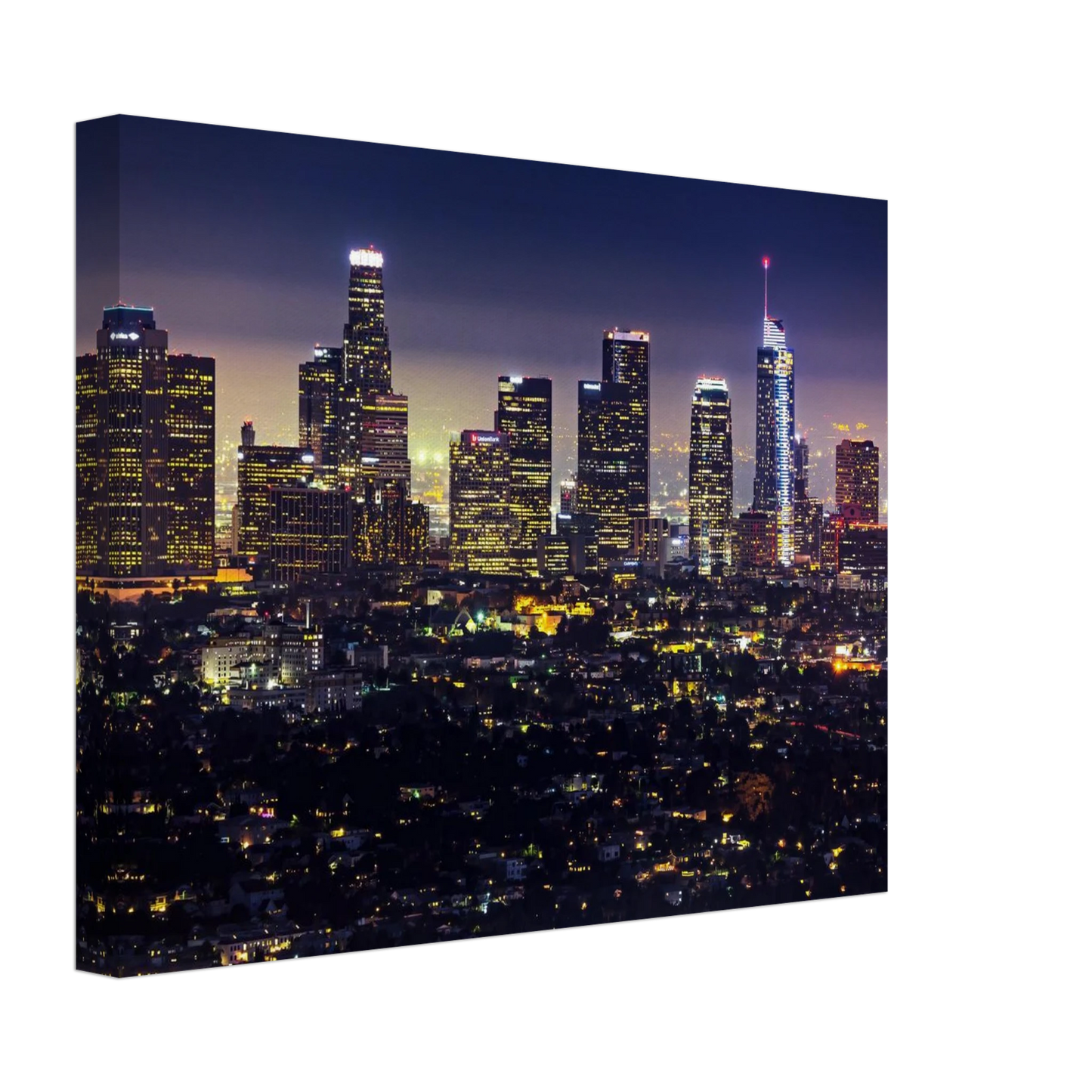 Wandbild funkelnde skyline bei nacht city lights kunstdruck in vielen groessen