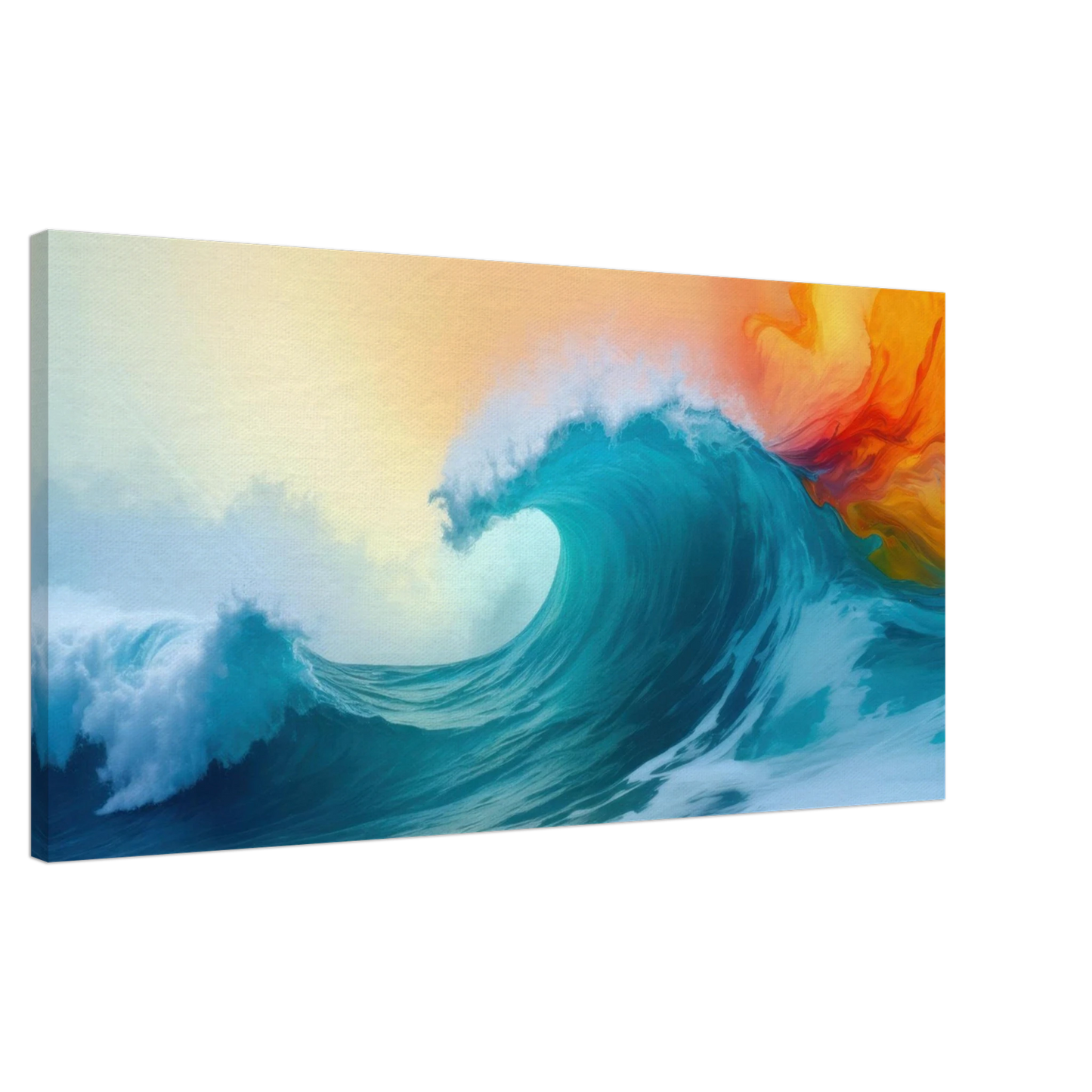 Wandbild kraftvolle welle farbenfrohes ozean kunstwerk in verschiedenen groessen