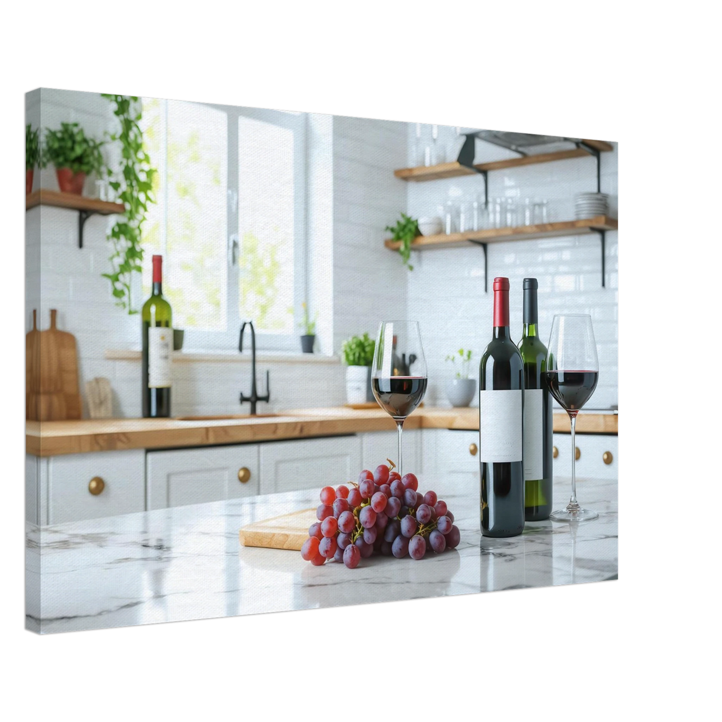Wandbild wein trauben elegantes kuechenambiente fuer ihr zuhause