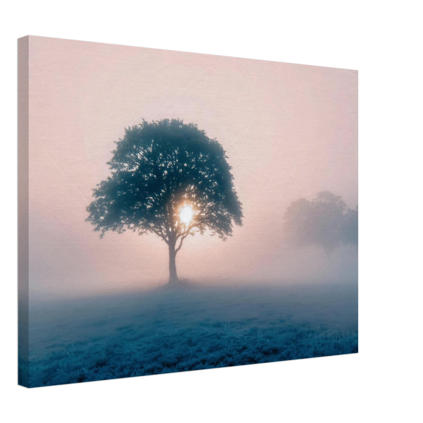 Wandbild mystischer morgendaemmerung baum traumhaftes landschaftsbild fuer ihre wohlfuehloase