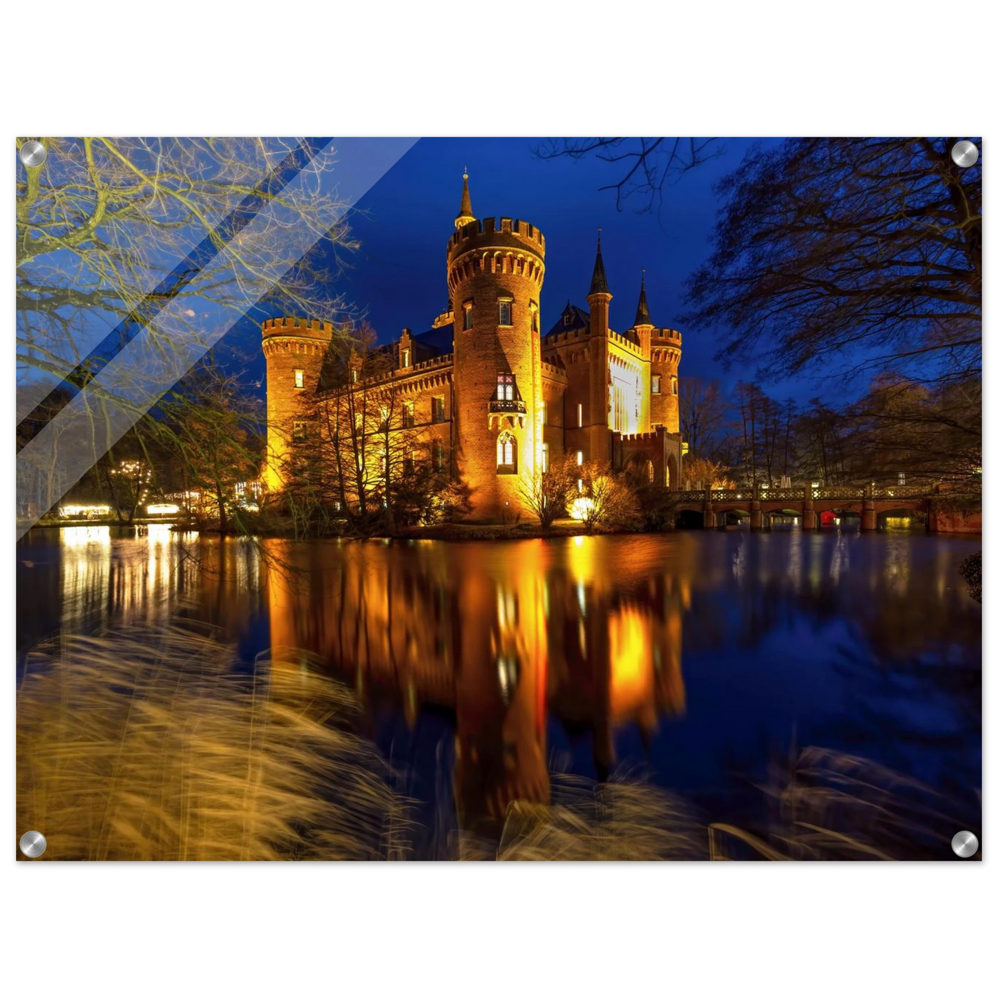 Wandbild schimmerndes schloss bei nacht eine maerchenhafte kulisse in verschiedenen groessen