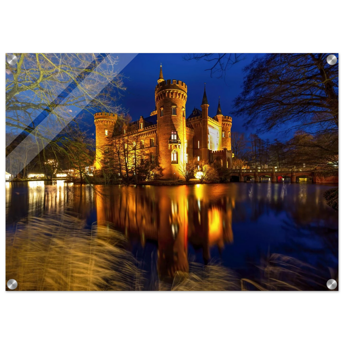 Wandbild schimmerndes schloss bei nacht eine maerchenhafte kulisse in verschiedenen groessen