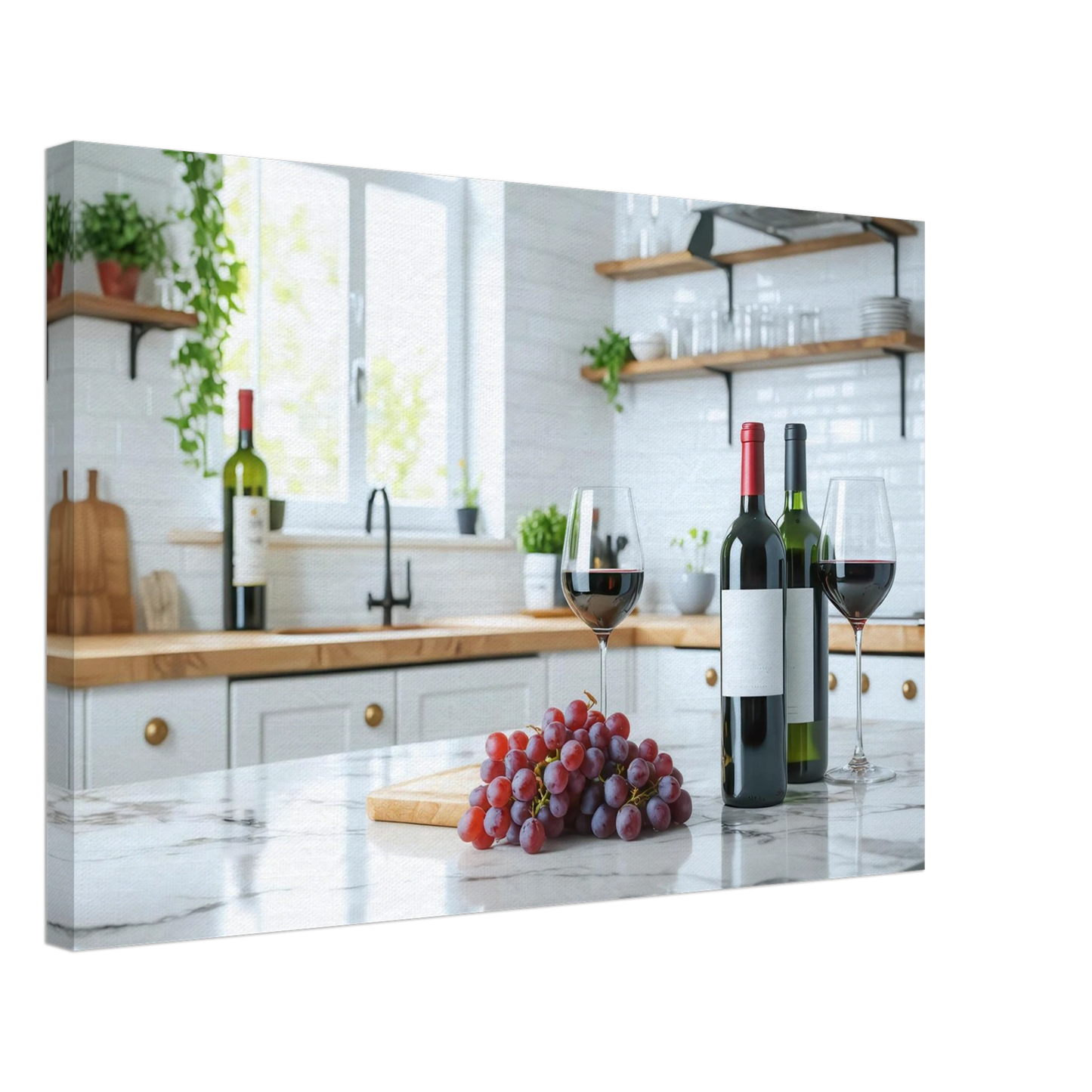 Wandbild wein trauben elegantes kuechenambiente fuer ihr zuhause