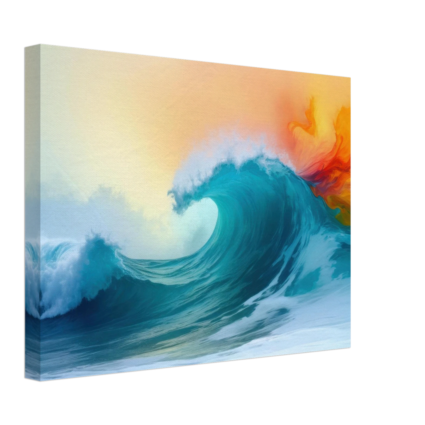 Wandbild kraftvolle welle farbenfrohes ozean kunstwerk in verschiedenen groessen
