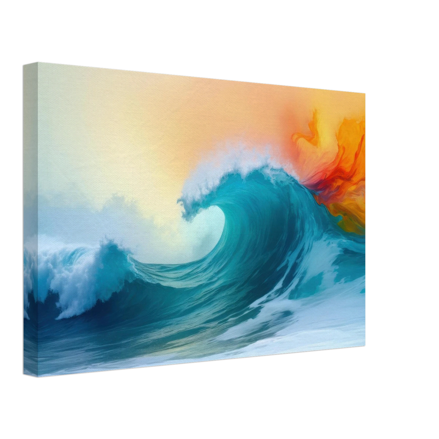 Wandbild kraftvolle welle farbenfrohes ozean kunstwerk in verschiedenen groessen