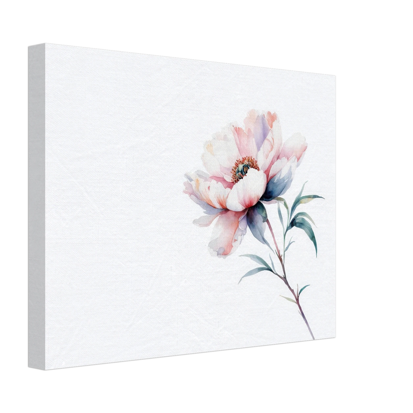 Wandbild zarte pfingstrose elegante aquarell kunst fuer ihr zuhause in wunschgroesse