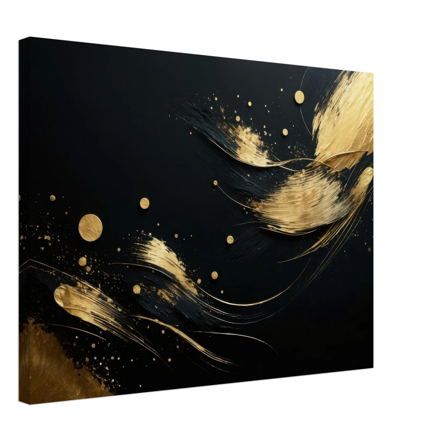 Wandbild goldene abstraktion auf schwarz ein hauch von luxus fuer ihr zuhause in vielen groessen