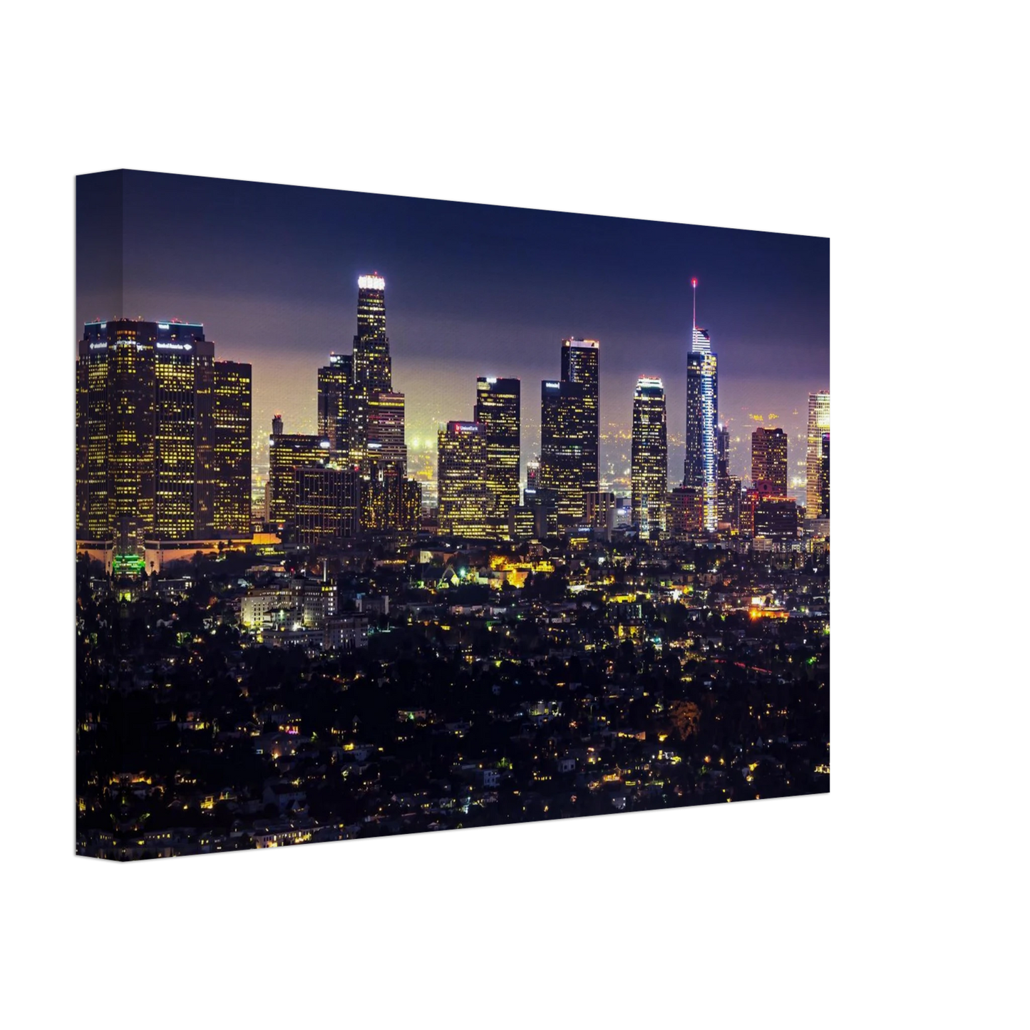 Wandbild funkelnde skyline bei nacht city lights kunstdruck in vielen groessen