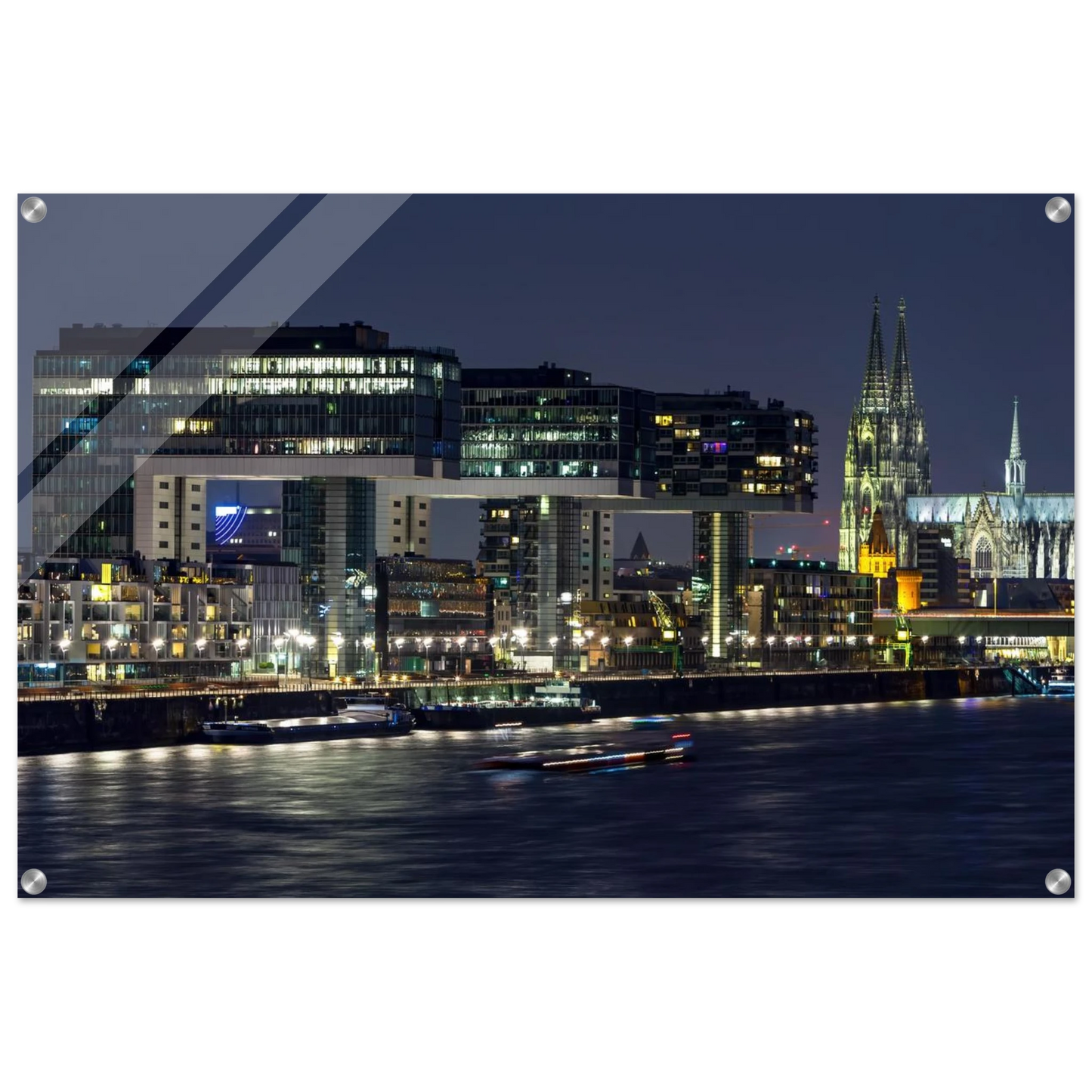 Wandbild koelner skyline bei nacht modernes stadtbild fuer ihr zuhause in vielen groessen