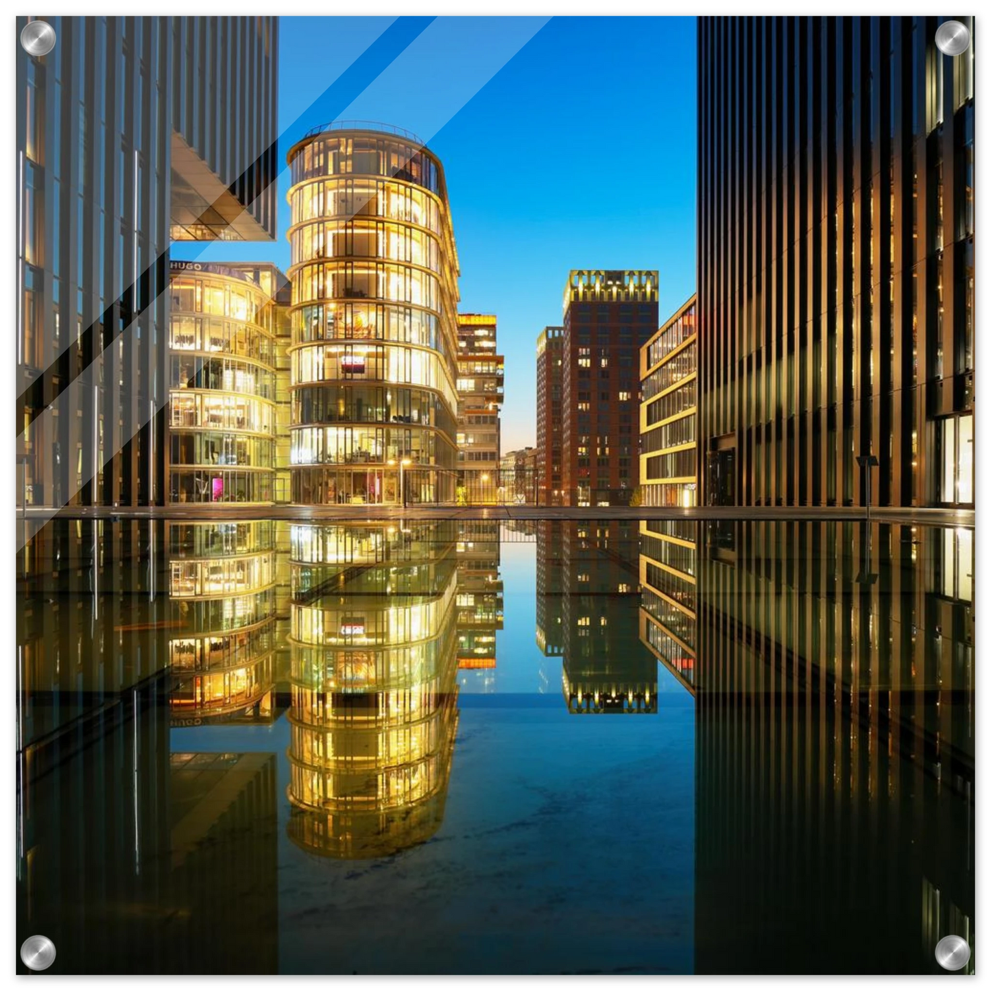 Wandbild naechtliche metropole futuristische stadtlandschaft als premium wandbild in vielen groessen