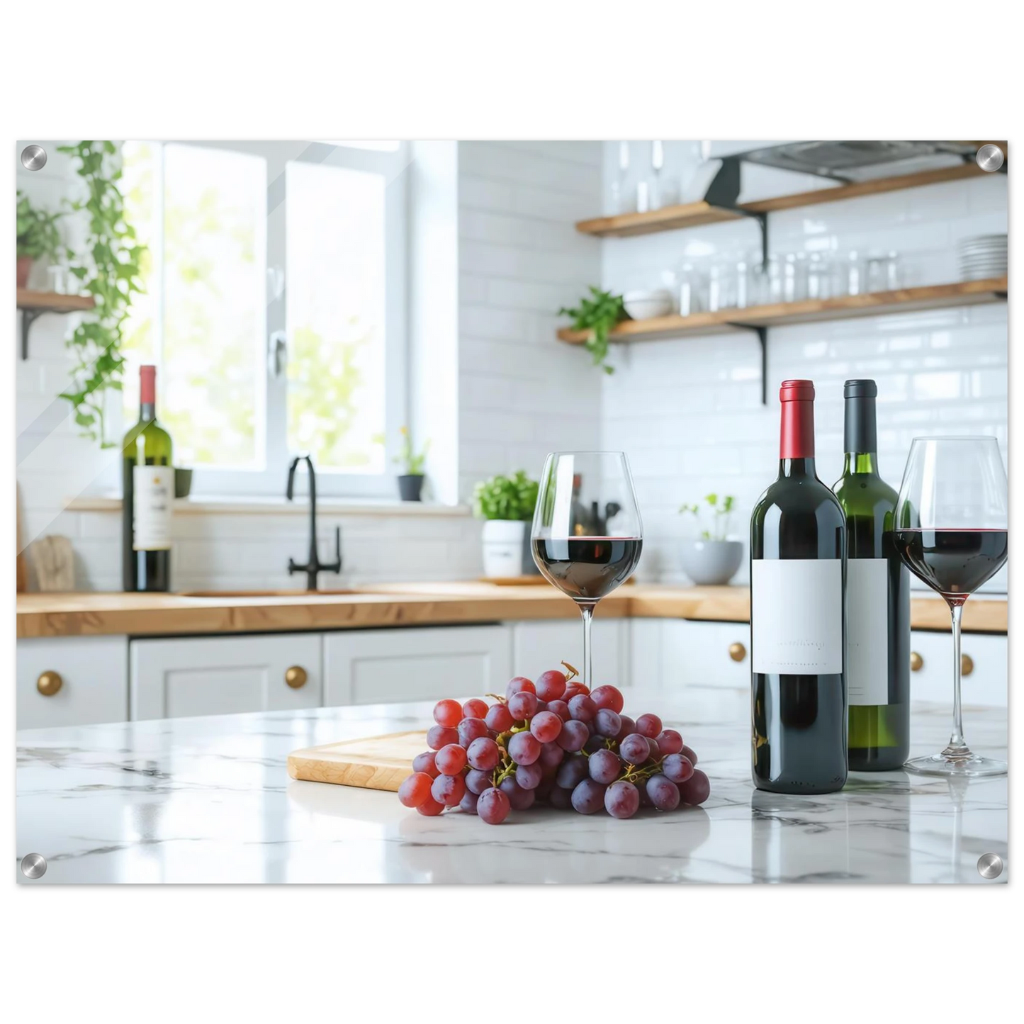 Wandbild wein trauben elegantes kuechenambiente fuer ihr zuhause