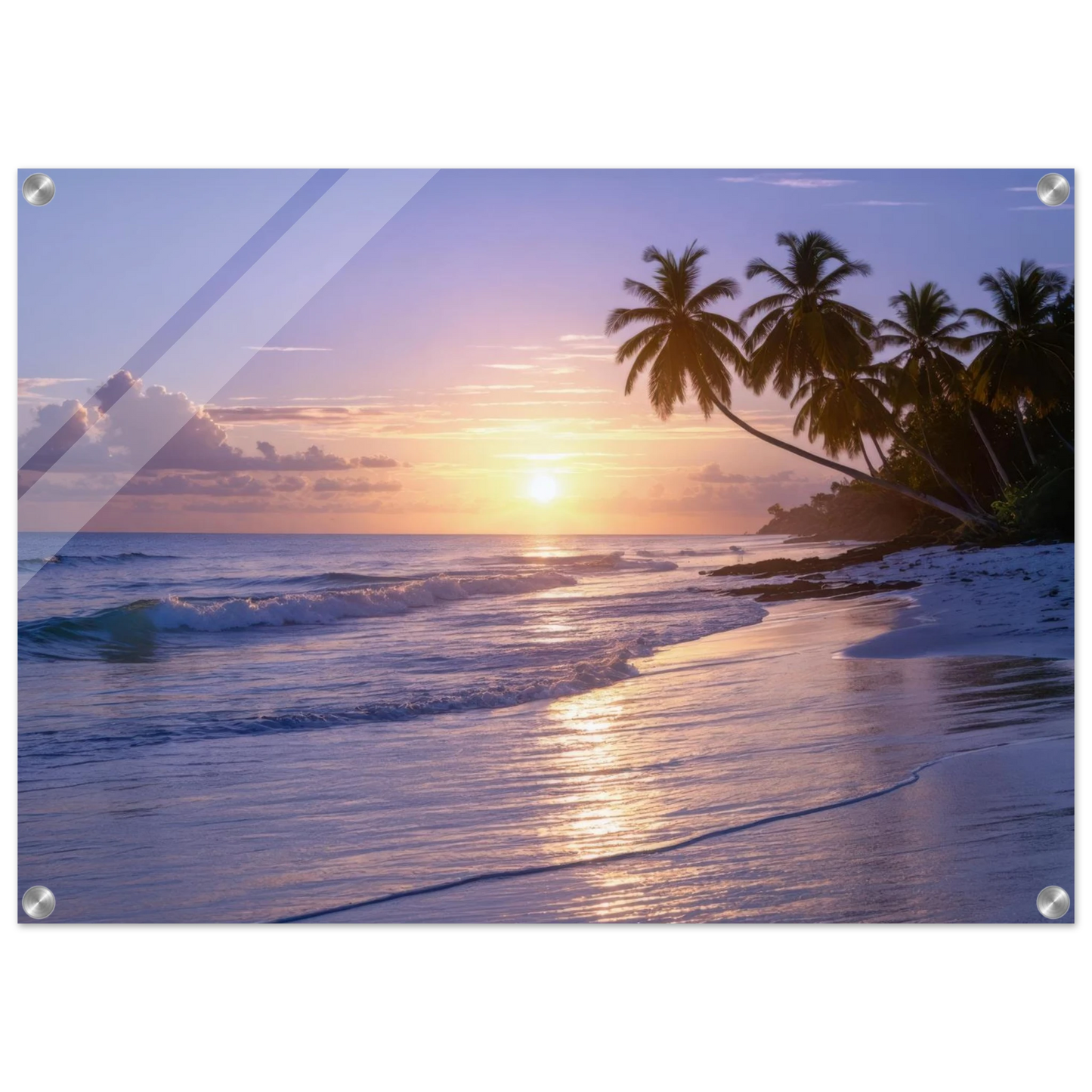 Wandbild karibischer traumstrand magischer sonnenuntergang