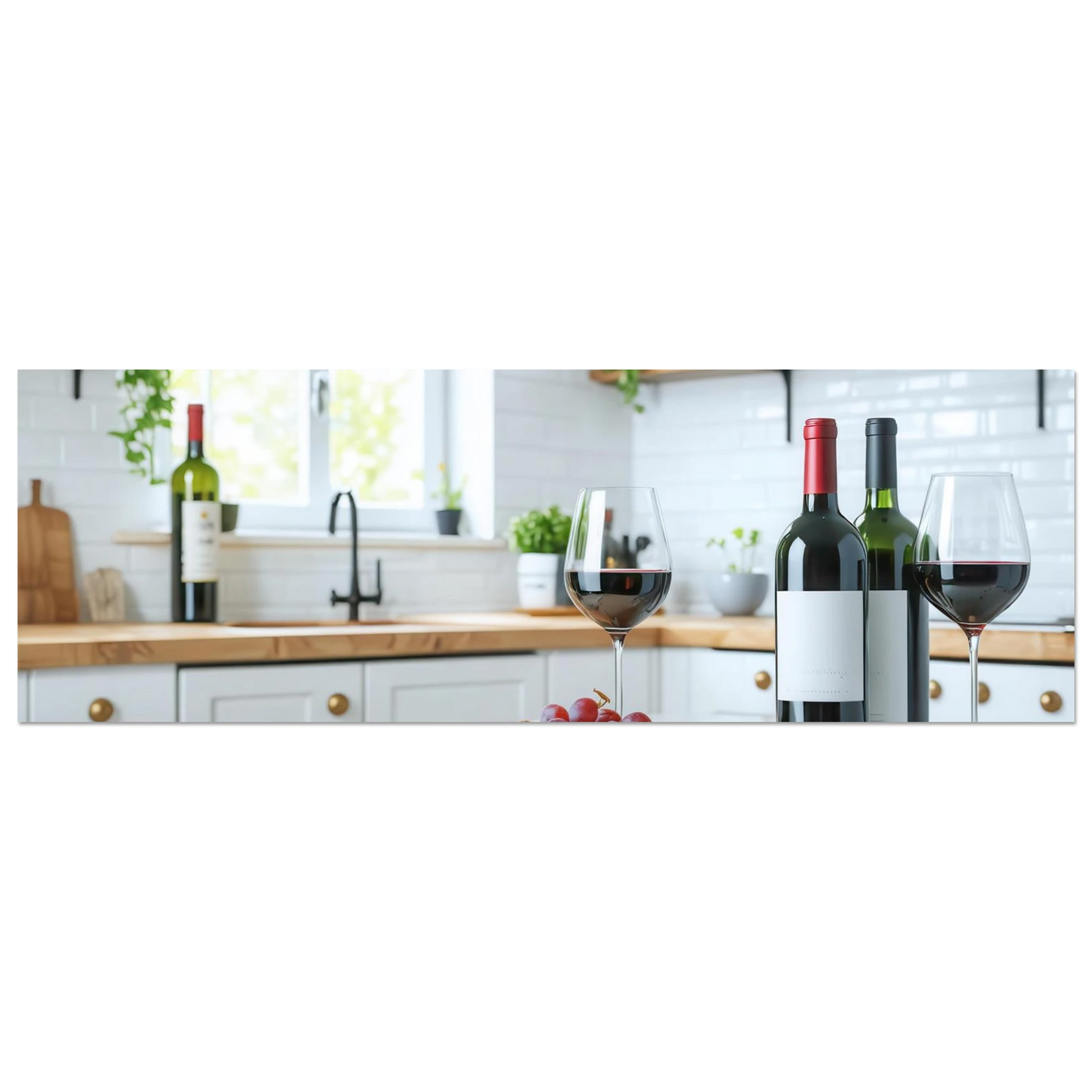 Wandbild wein trauben elegantes kuechenambiente fuer ihr zuhause