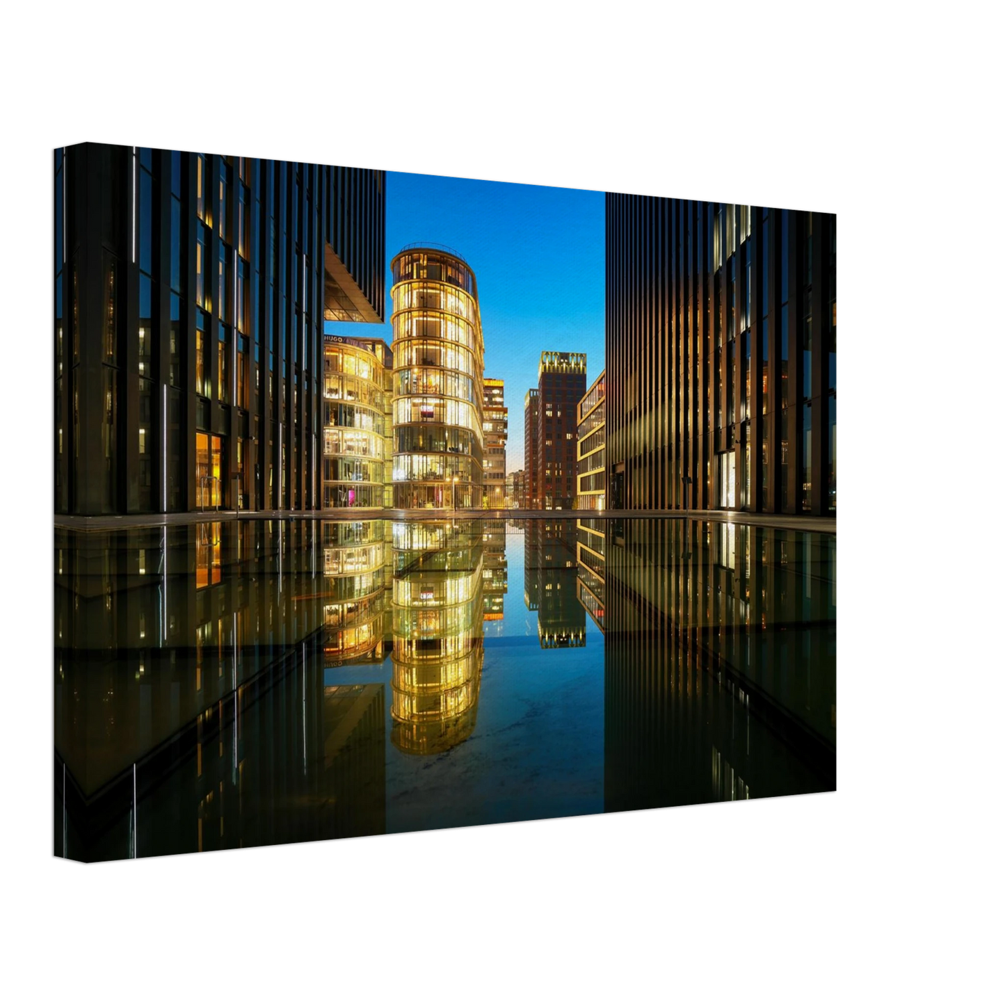 Wandbild naechtliche metropole futuristische stadtlandschaft als premium wandbild in vielen groessen