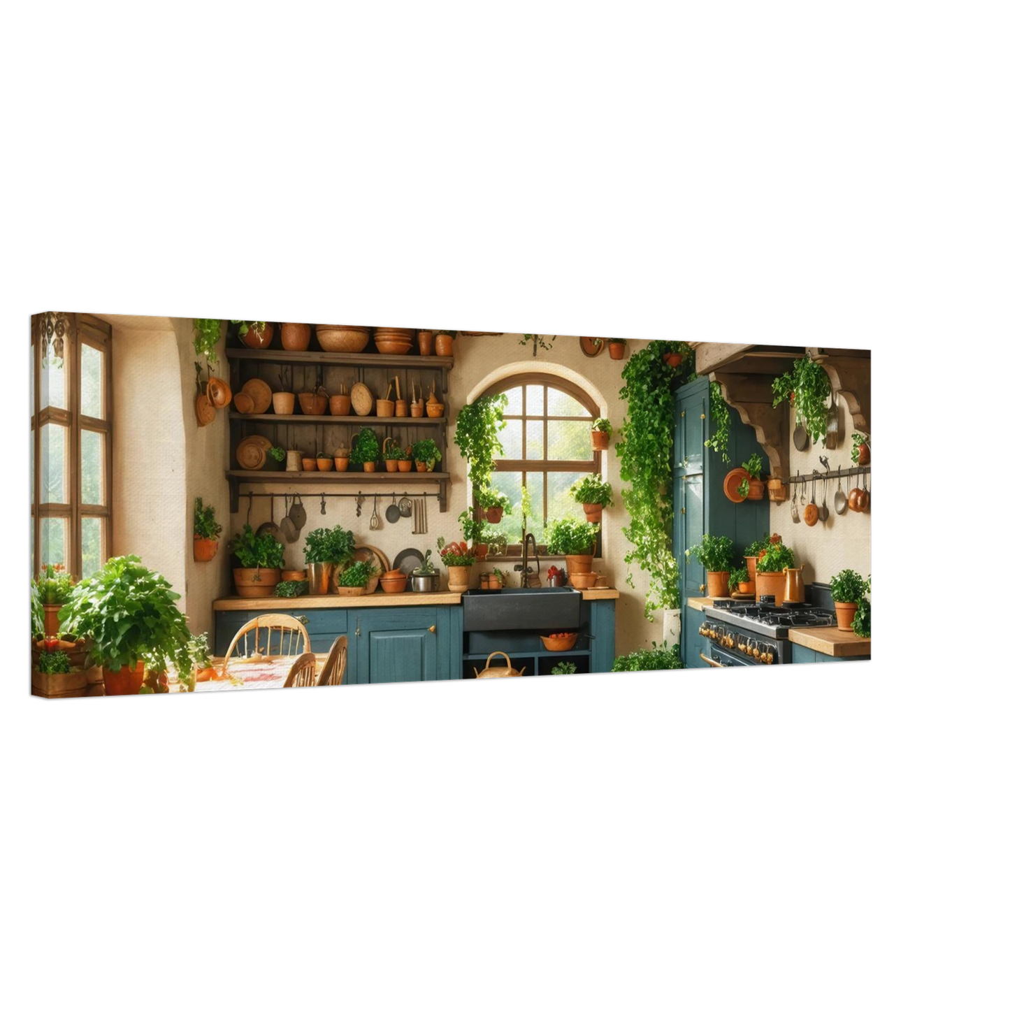 Wandbild rustikale kuechenidylle sonniges landhaus flair fuer ihr zuhause