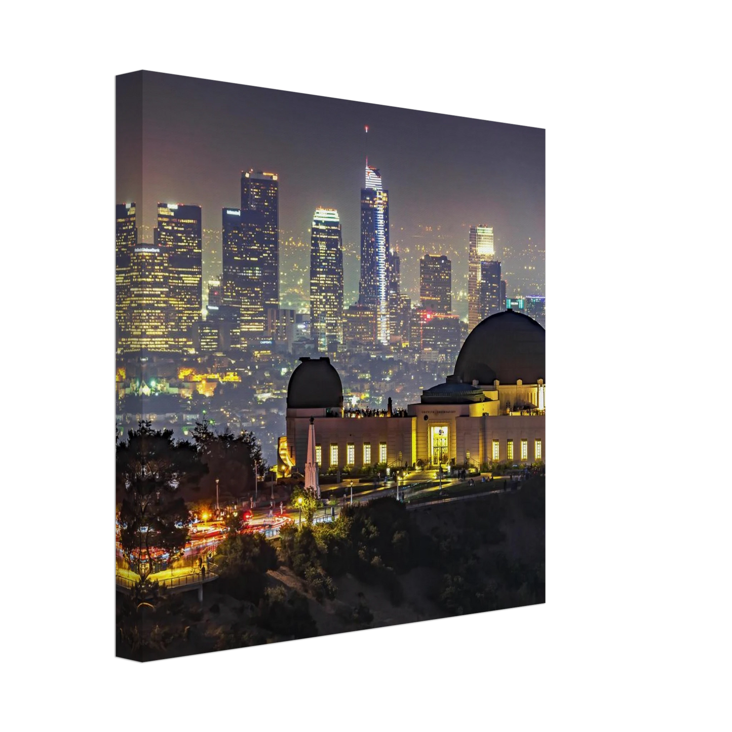 Wandbild los angeles nachthimmel griffith observatorium mit stadtpanorama erlebe das leuchten der stadt