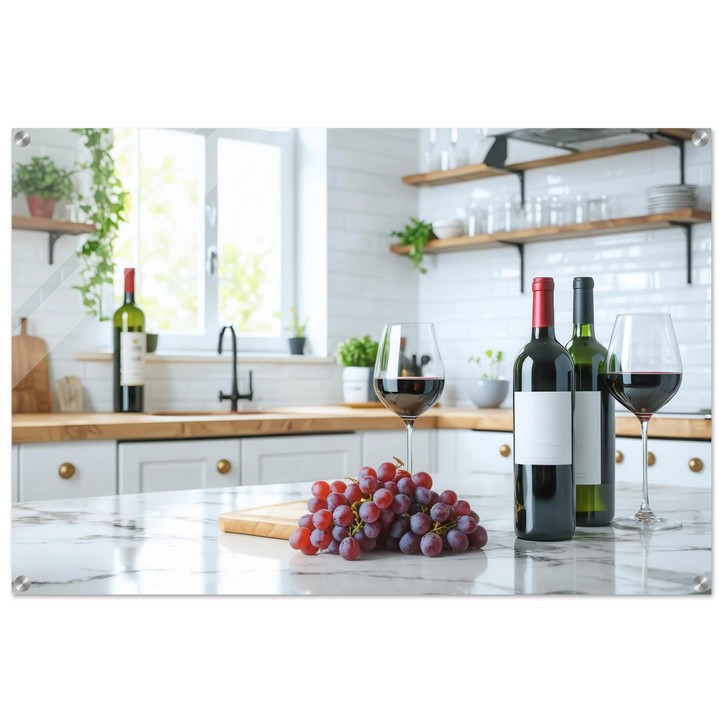 Wandbild wein trauben elegantes kuechenambiente fuer ihr zuhause