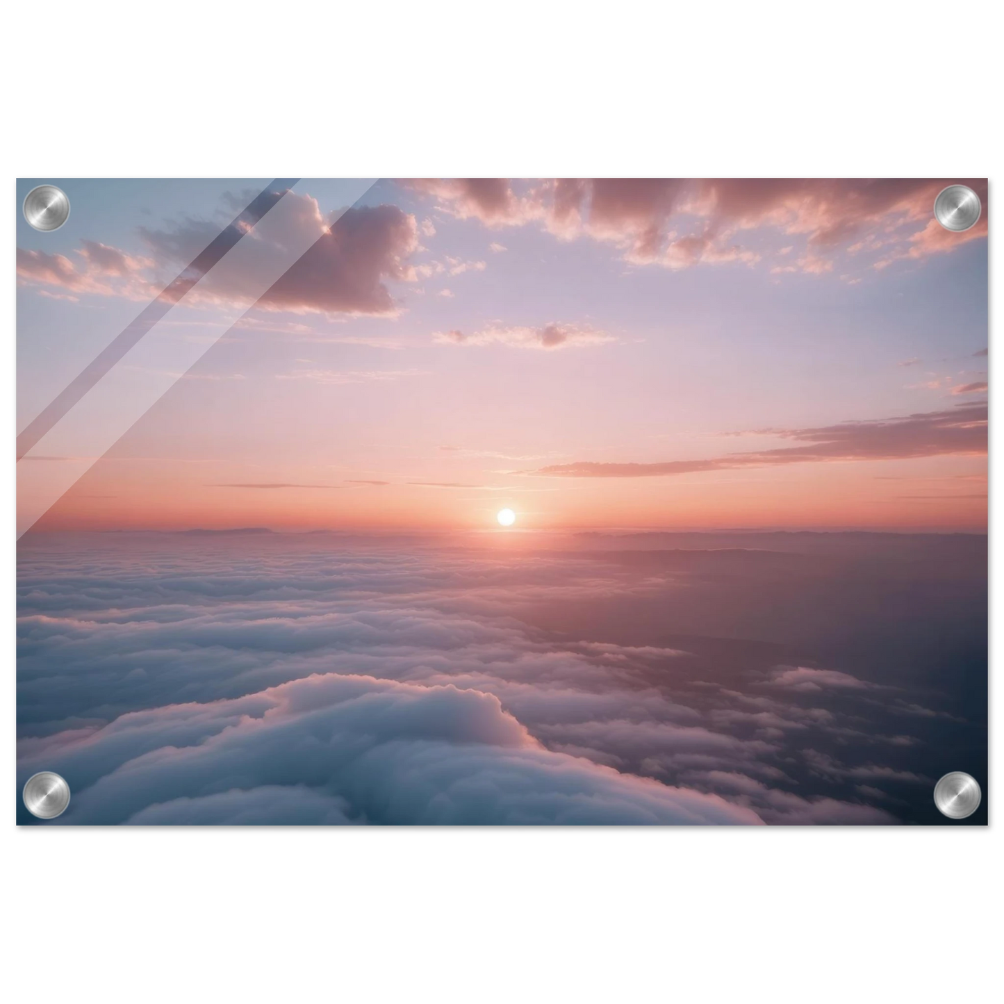 Wandbild sonnenaufgang ueber den wolken ein traumhaftes wandbild in sanften pastelltoenen