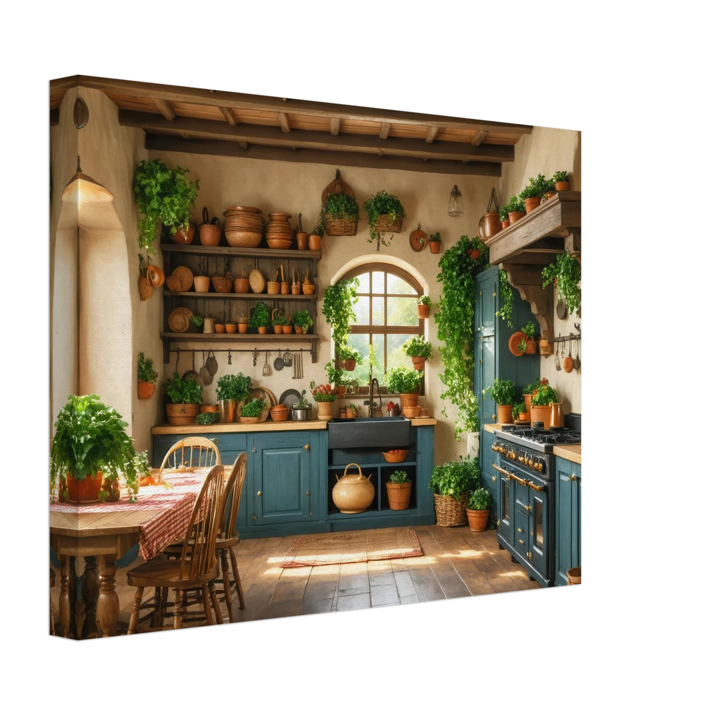 Wandbild rustikale kuechenidylle sonniges landhaus flair fuer ihr zuhause