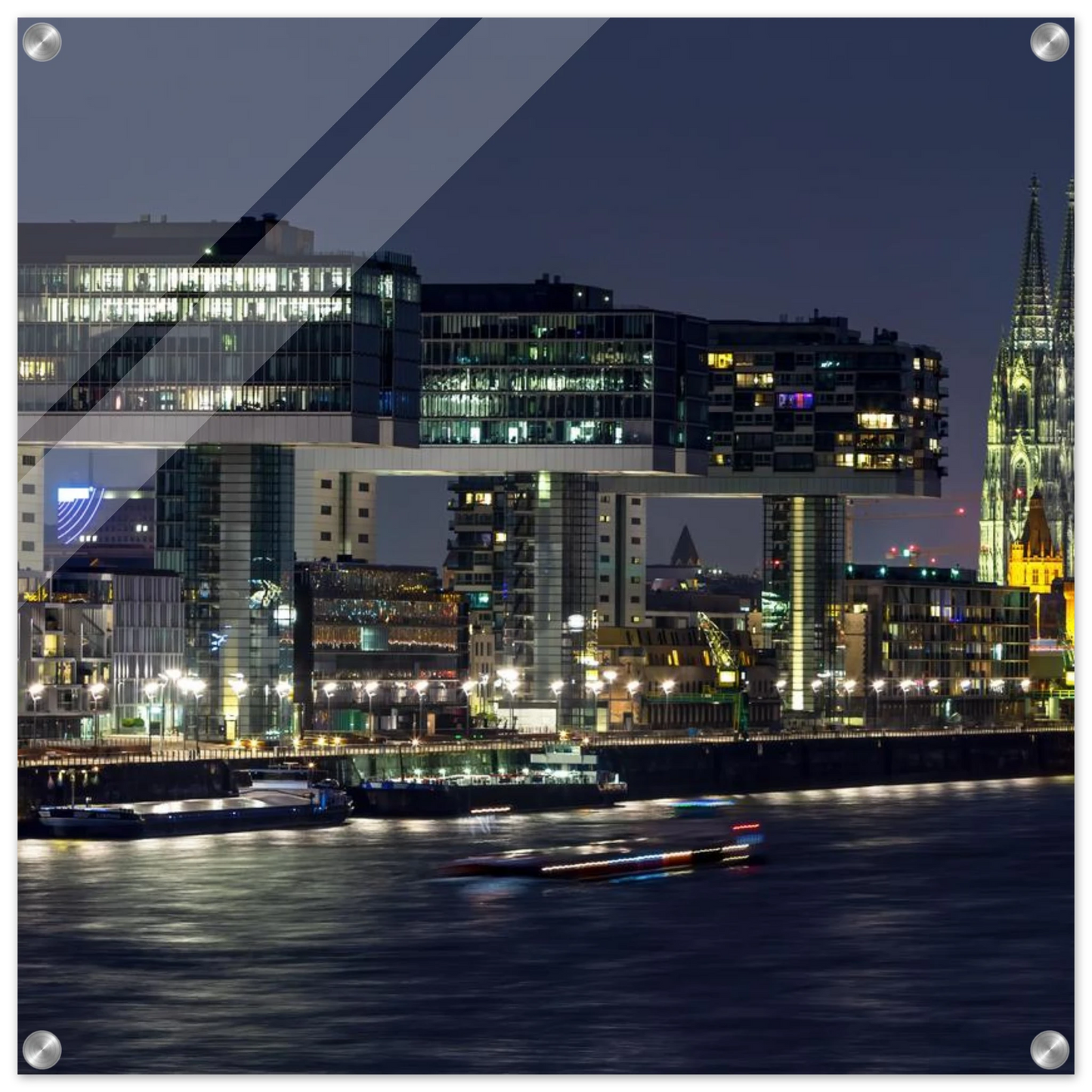 Wandbild koelner skyline bei nacht modernes stadtbild fuer ihr zuhause in vielen groessen