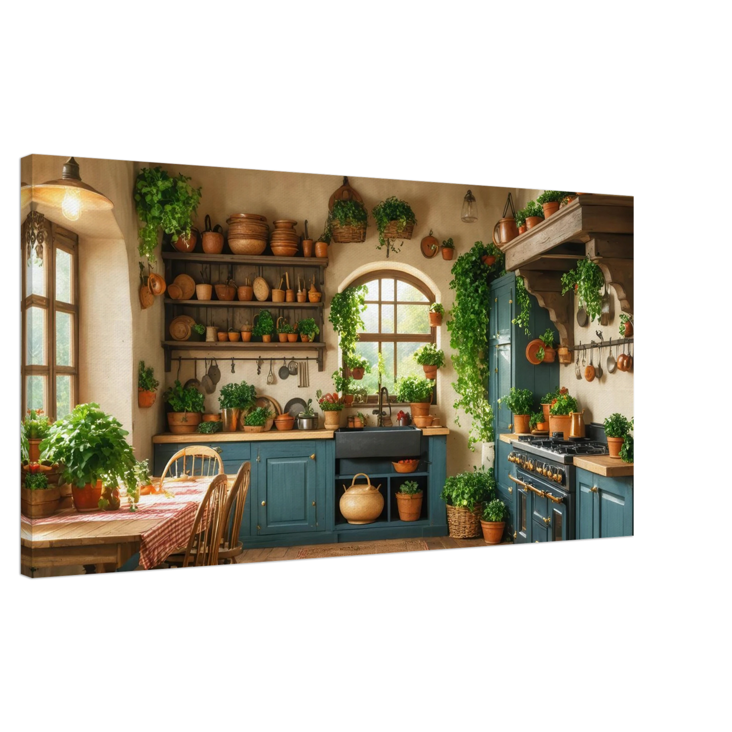 Wandbild rustikale kuechenidylle sonniges landhaus flair fuer ihr zuhause