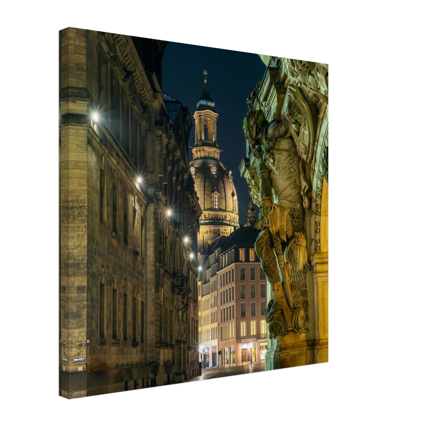 Wandbild dresden altstadt nachtansicht historische architektur als kunstdruck in vielen groessen