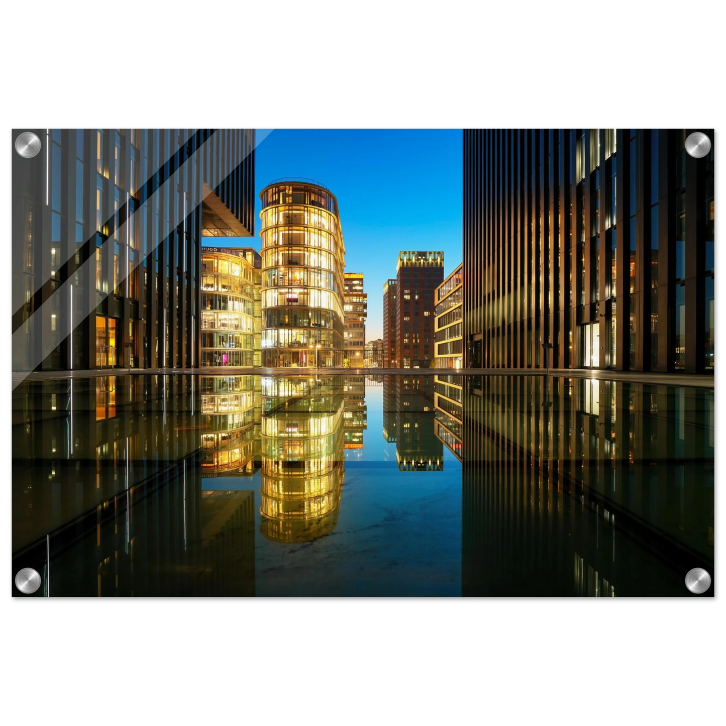 Wandbild naechtliche metropole futuristische stadtlandschaft als premium wandbild in vielen groessen