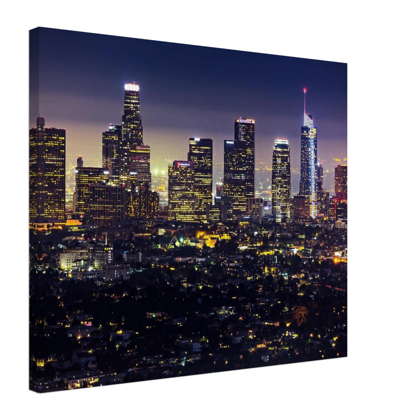 Wandbild funkelnde skyline bei nacht city lights kunstdruck in vielen groessen