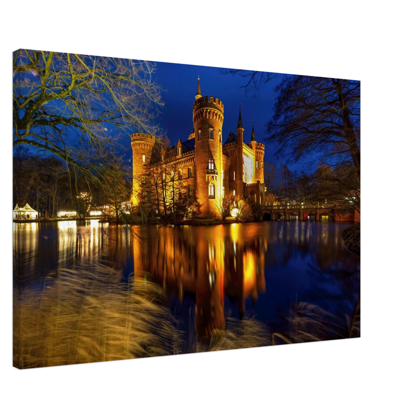 Wandbild schimmerndes schloss bei nacht eine maerchenhafte kulisse in verschiedenen groessen