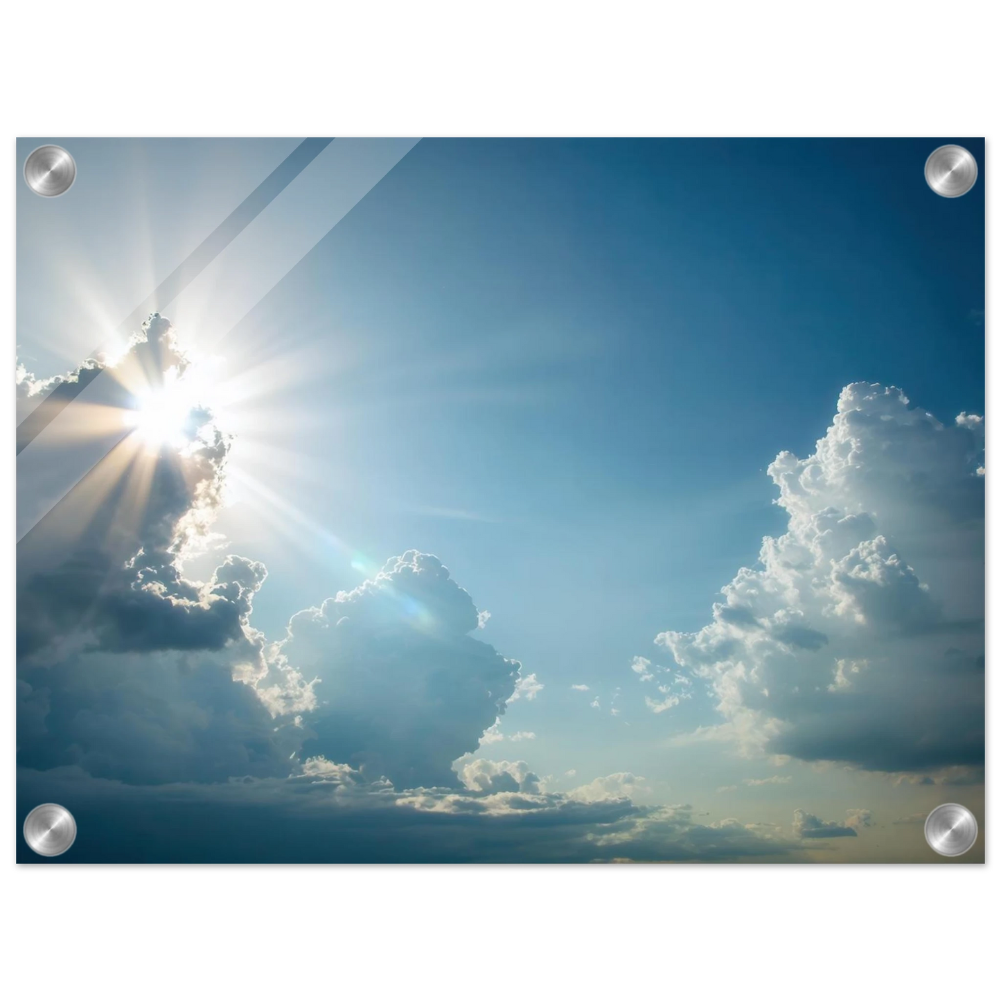 Wandbild sonnenstrahlen durch wolken atmosphaerische himmelskunst in verschiedenen groessen