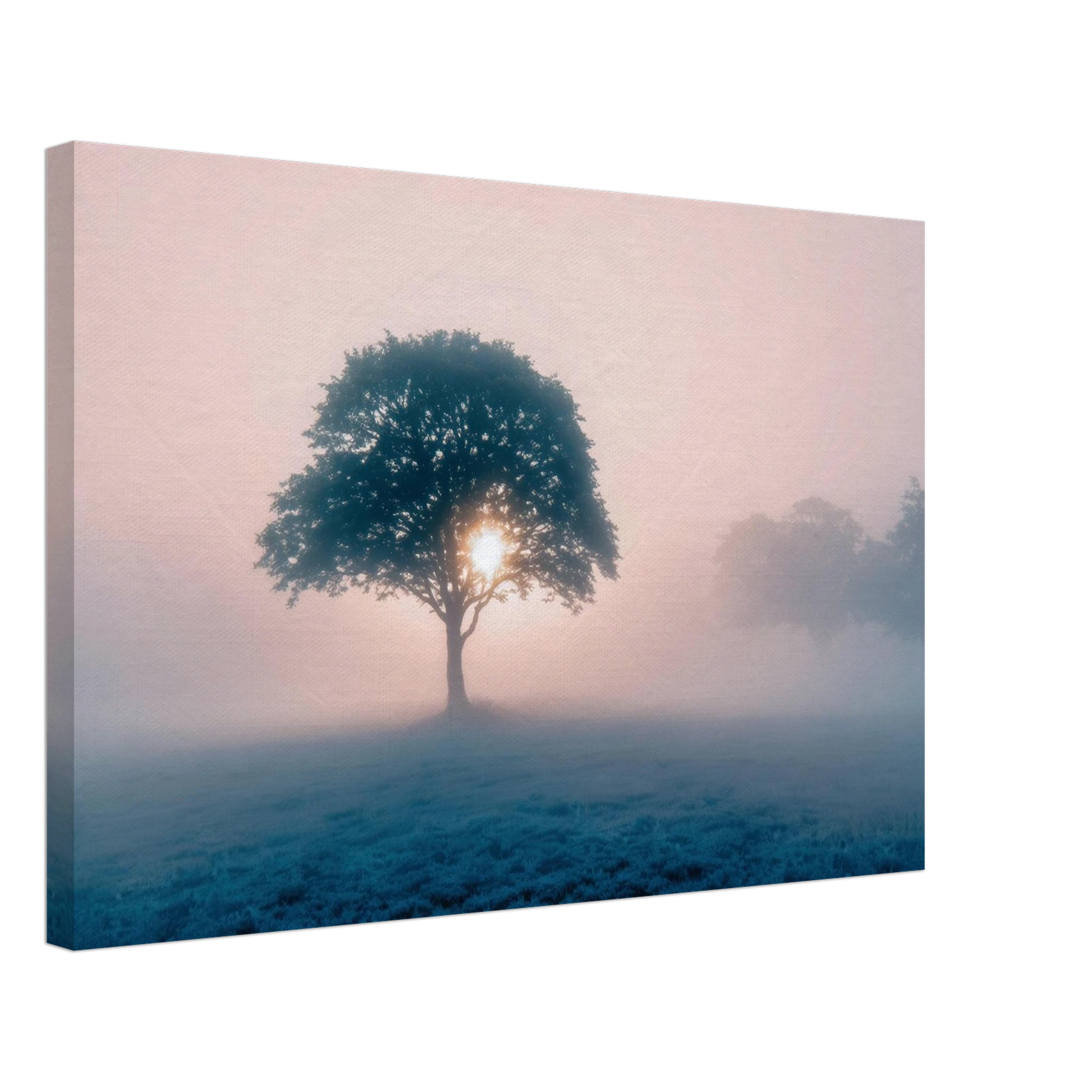 Wandbild mystischer morgendaemmerung baum traumhaftes landschaftsbild fuer ihre wohlfuehloase