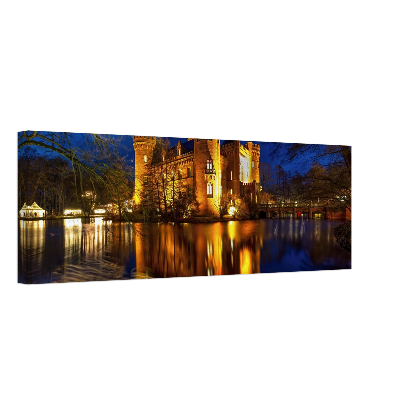 Wandbild schimmerndes schloss bei nacht eine maerchenhafte kulisse in verschiedenen groessen