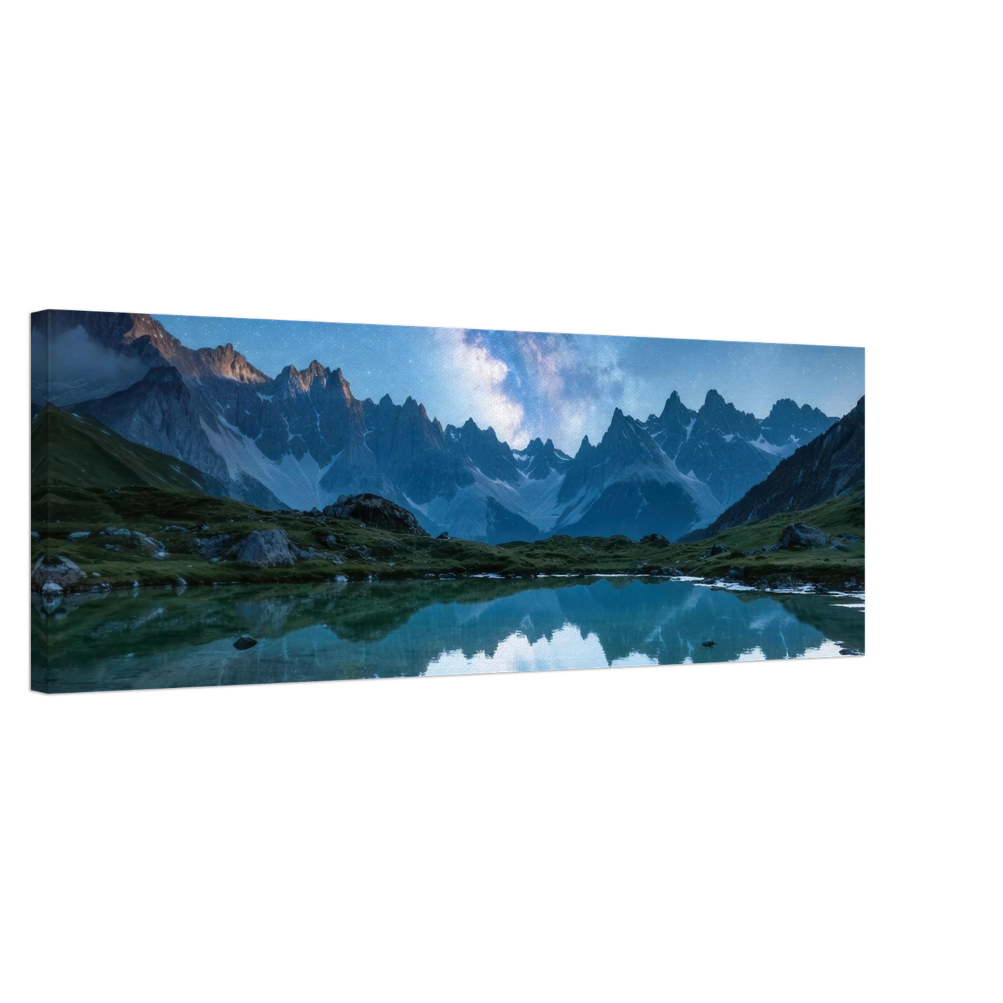 Wandbild himmlische bergspiegelung majestic milky way reflected in alpine lake your choice of sizes