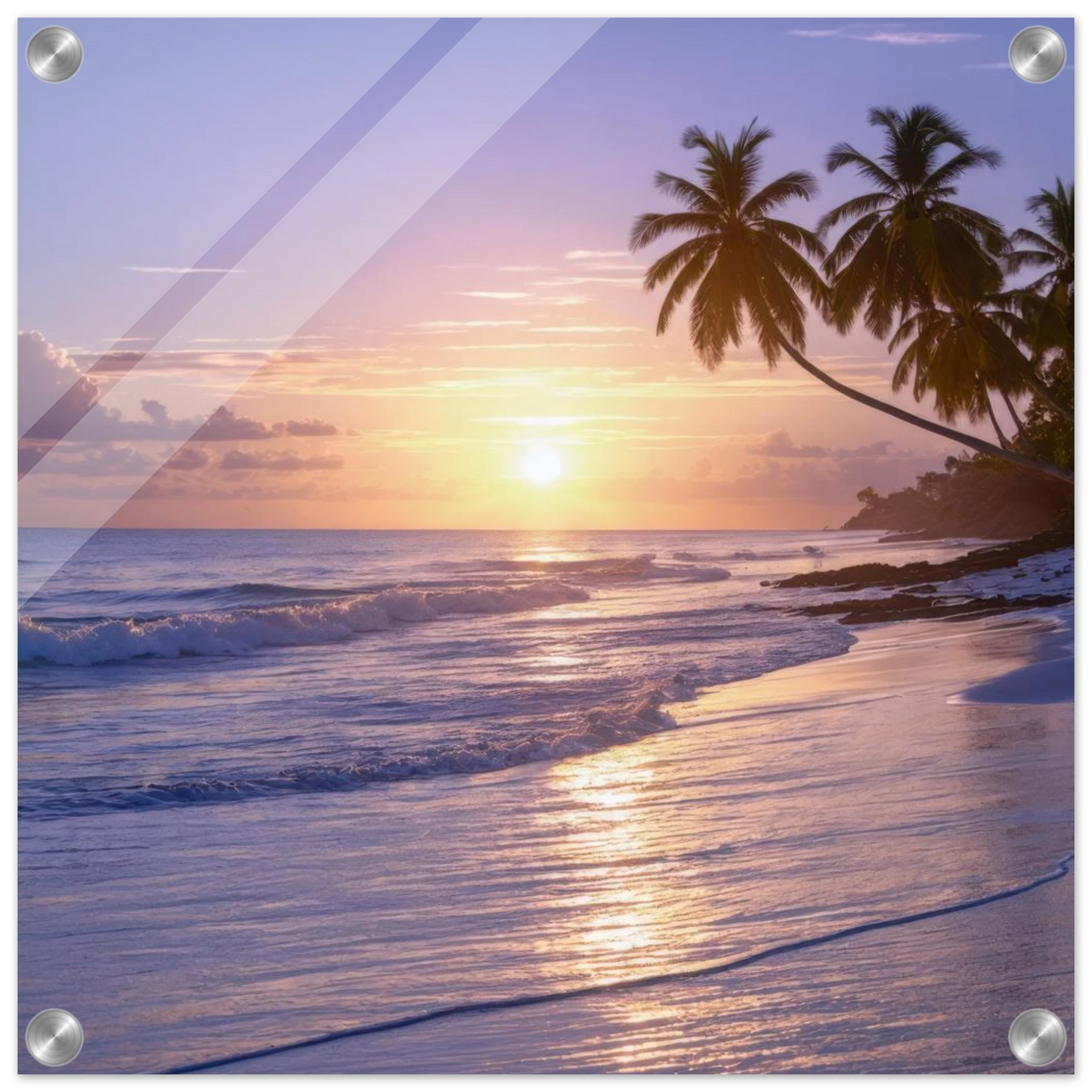 Wandbild karibischer traumstrand magischer sonnenuntergang