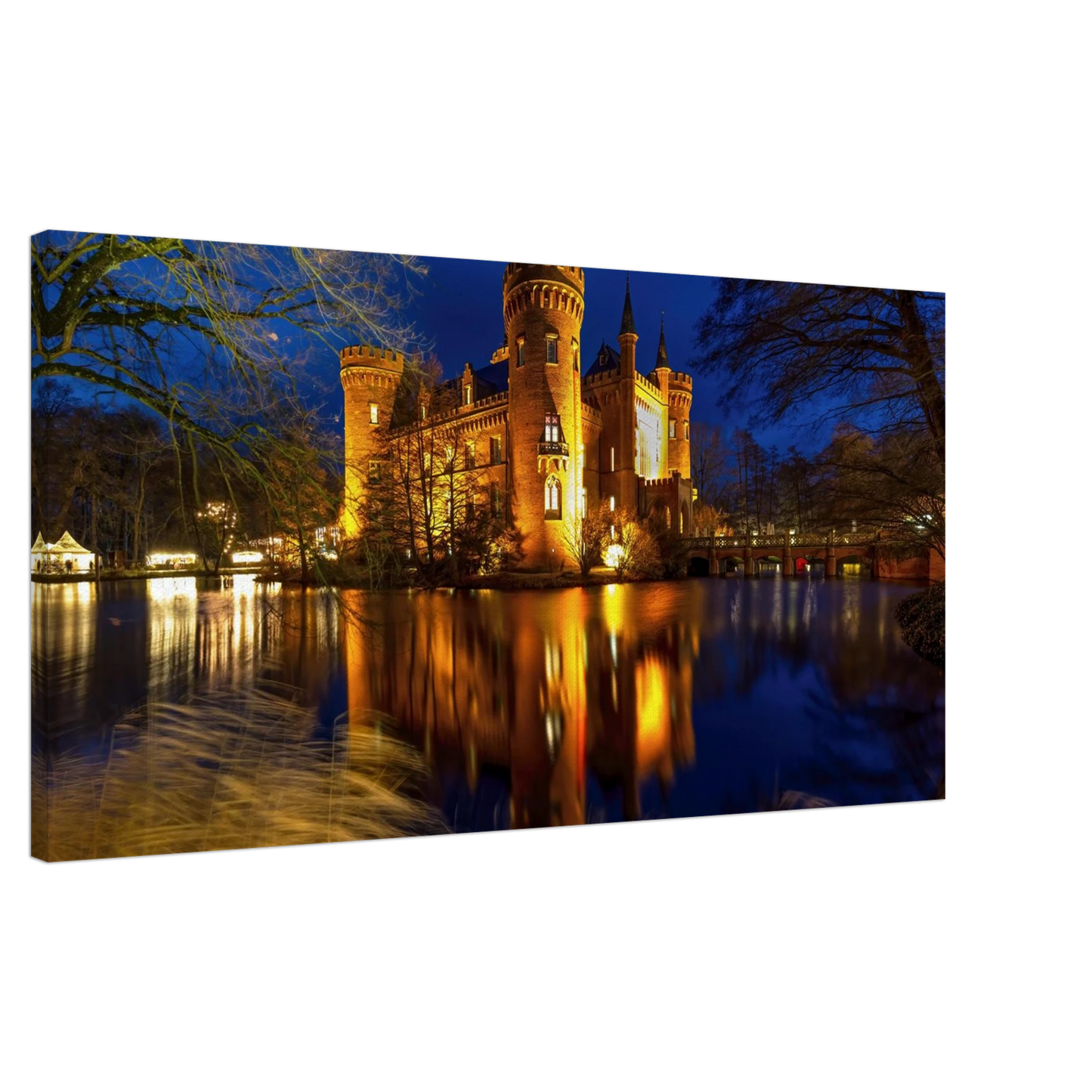 Wandbild schimmerndes schloss bei nacht eine maerchenhafte kulisse in verschiedenen groessen