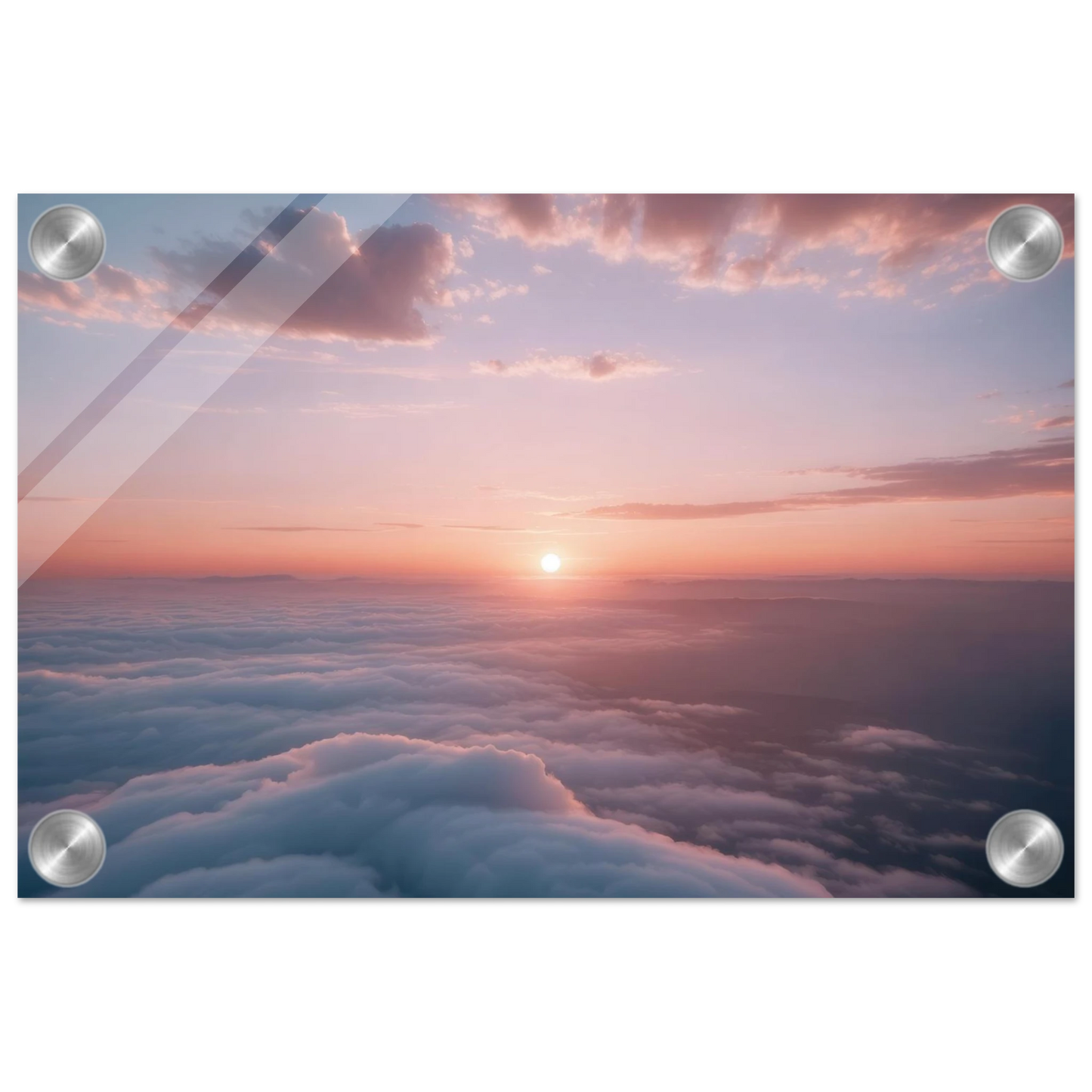 Wandbild sonnenaufgang ueber den wolken ein traumhaftes wandbild in sanften pastelltoenen