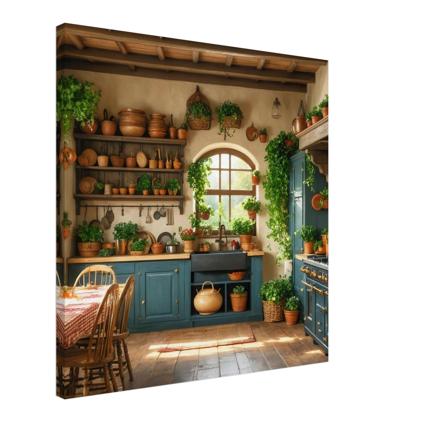 Wandbild rustikale kuechenidylle sonniges landhaus flair fuer ihr zuhause