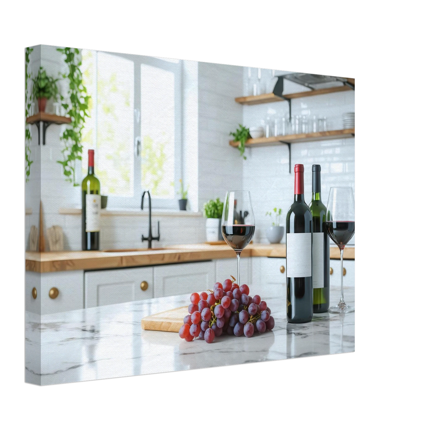 Wandbild wein trauben elegantes kuechenambiente fuer ihr zuhause