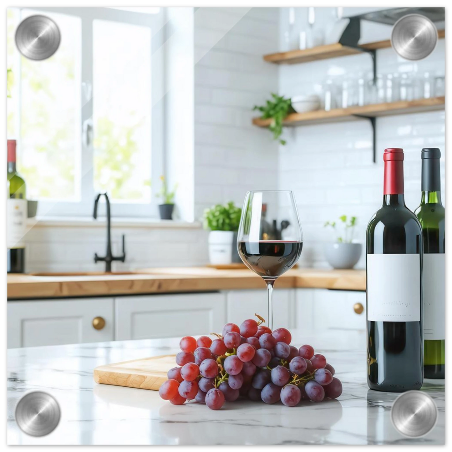 Wandbild wein trauben elegantes kuechenambiente fuer ihr zuhause